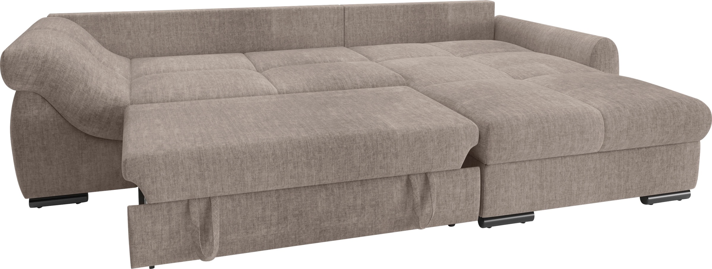 Mr. Couch Ecksofa »Livorno DuraFlex L-Form«, inkl. Hochschläfer-Bettauszug, XL-Bettkasten weiß beschichtet