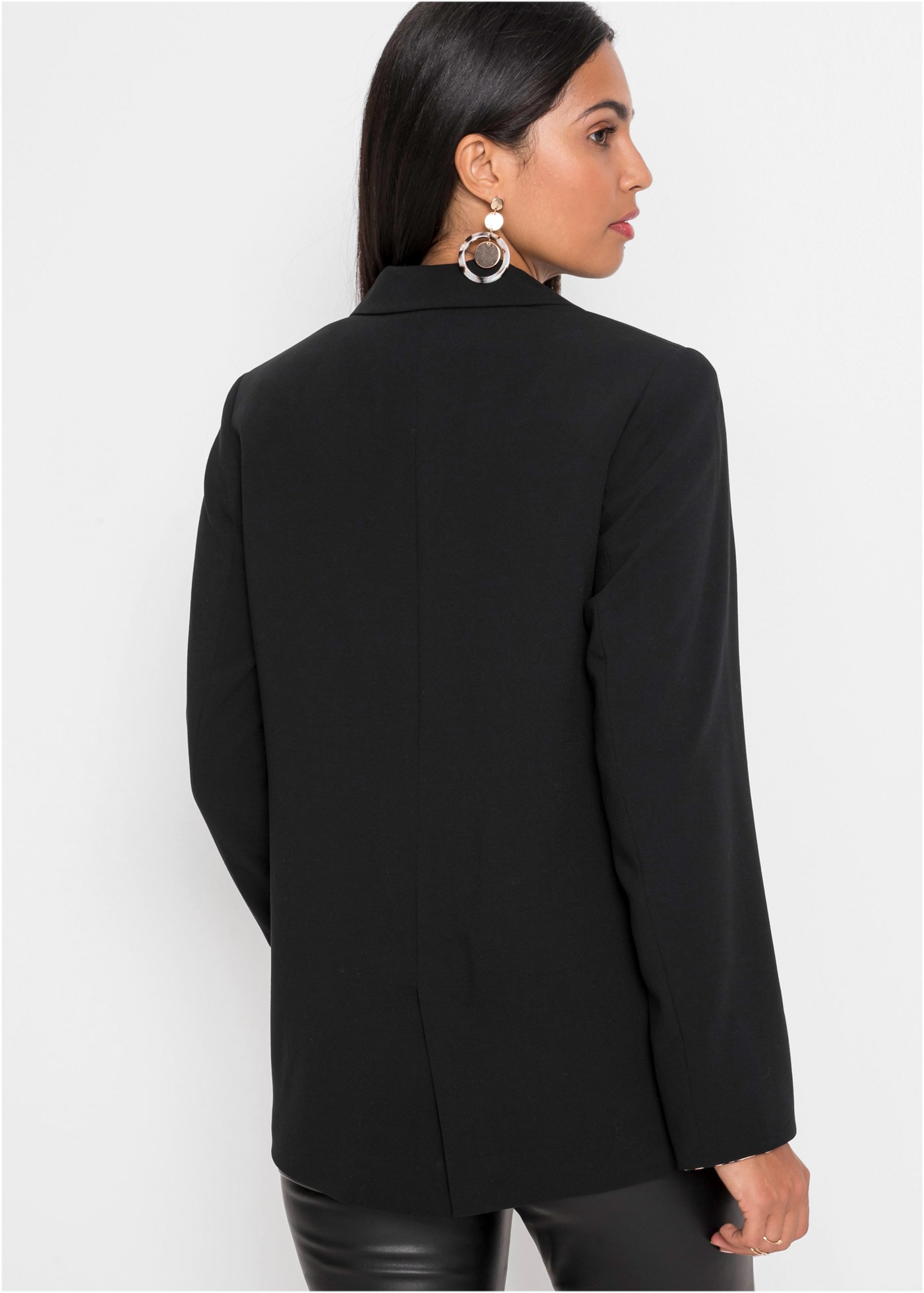 bonprix Longblazer festlicher Stil, bequeme Passform, mit Reverskragen