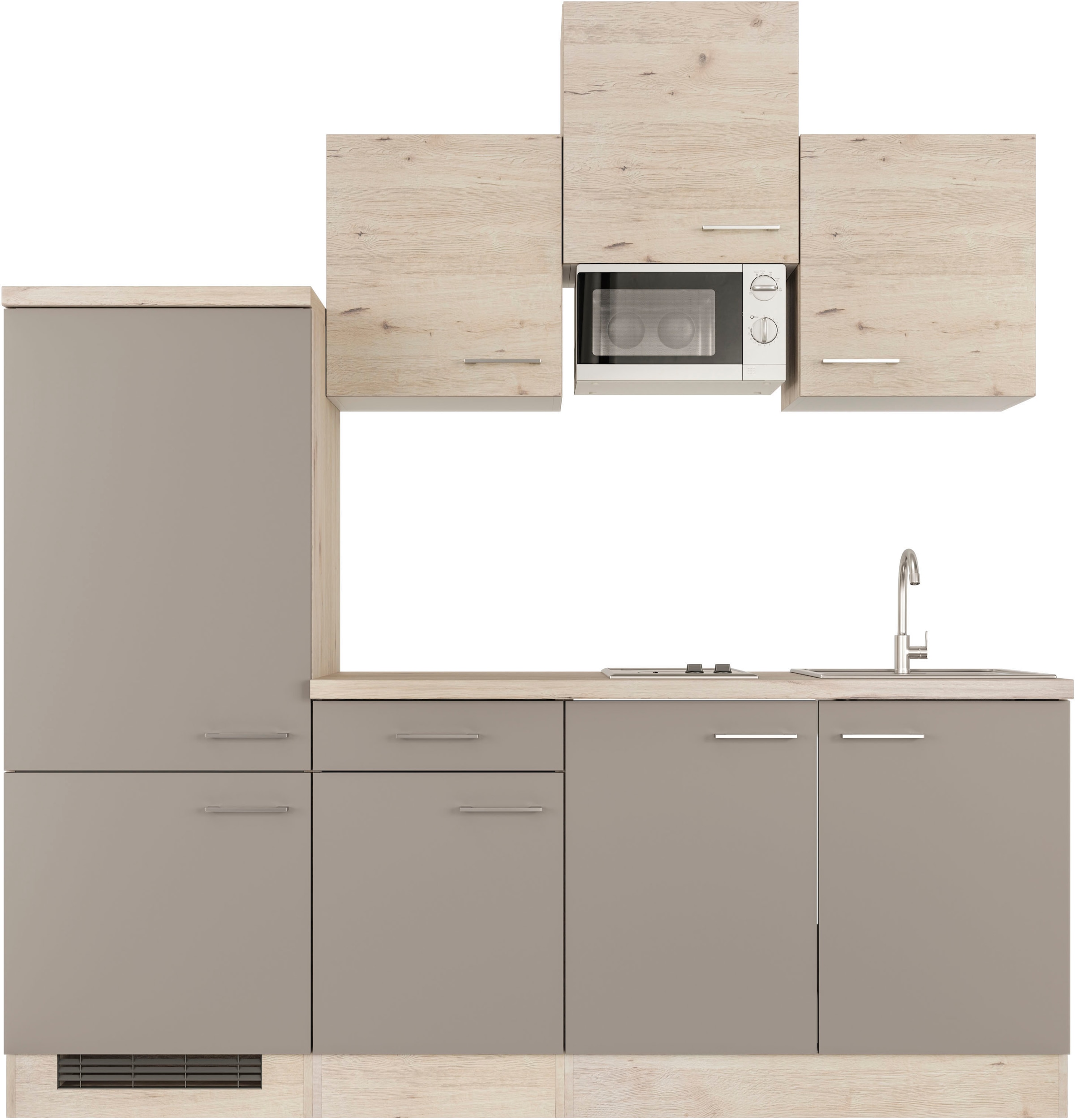Flex-Well Küche »Riva«, Breite 210 mit Raten Mikrowelle auf cm, und Glaskeramikkochfeld bestellen Kühlgerät sowie