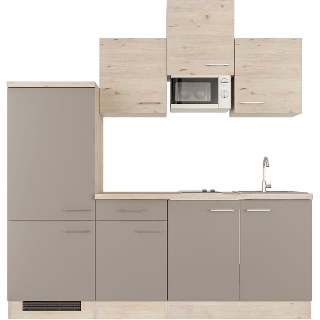 Flex-Well Küche »Riva«, Breite 210 cm, mit Kühlgerät und  Glaskeramikkochfeld sowie Mikrowelle auf Raten bestellen