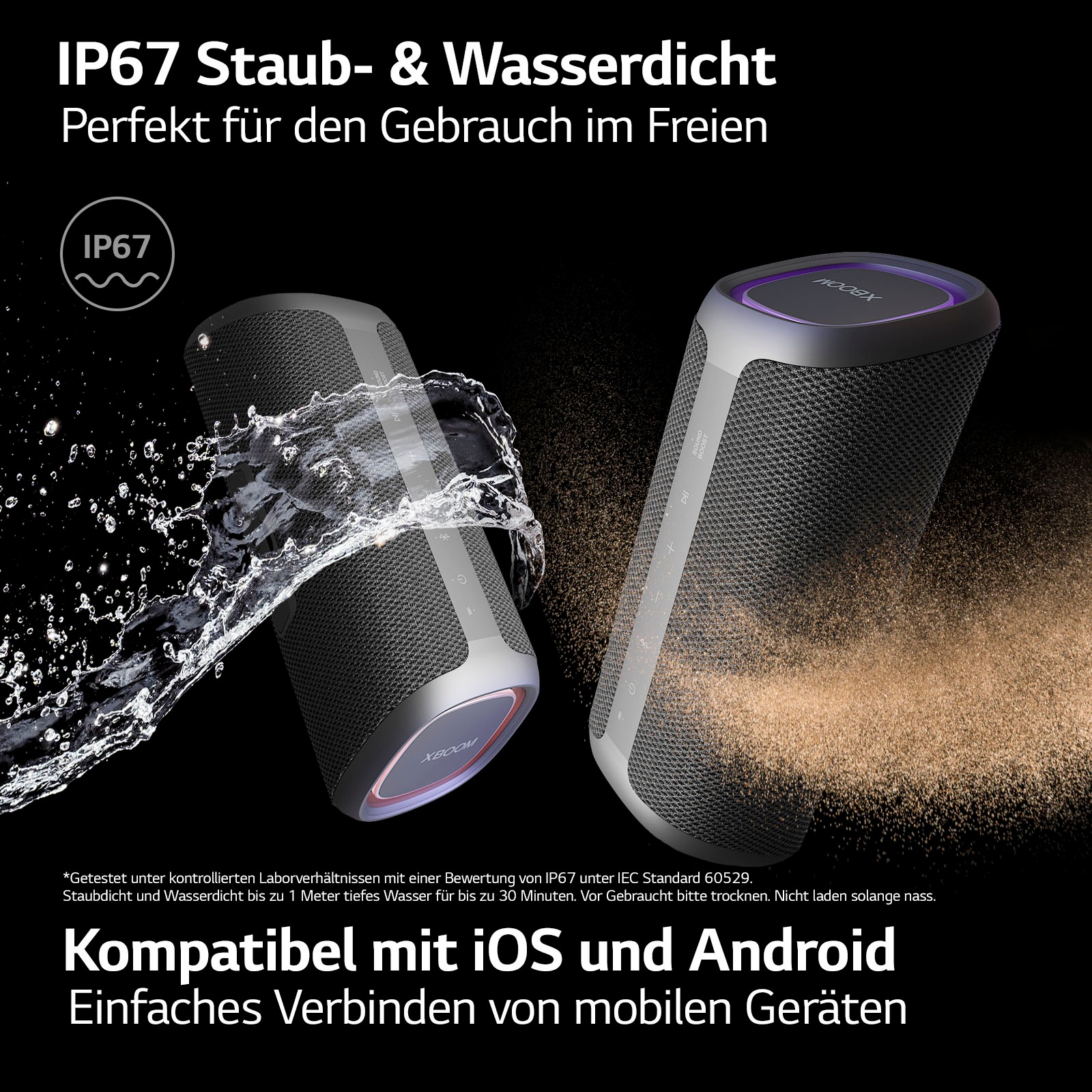 LG Lautsprecher »XBOOM Go DXG7« 1.0 (Bluetooth App-Steuerung | Bassregelung | Beleuchtungseffekte | Equalizer | Multipoint Anbindung | Sprachsteuerung | Wireless Party Connect 40 W)