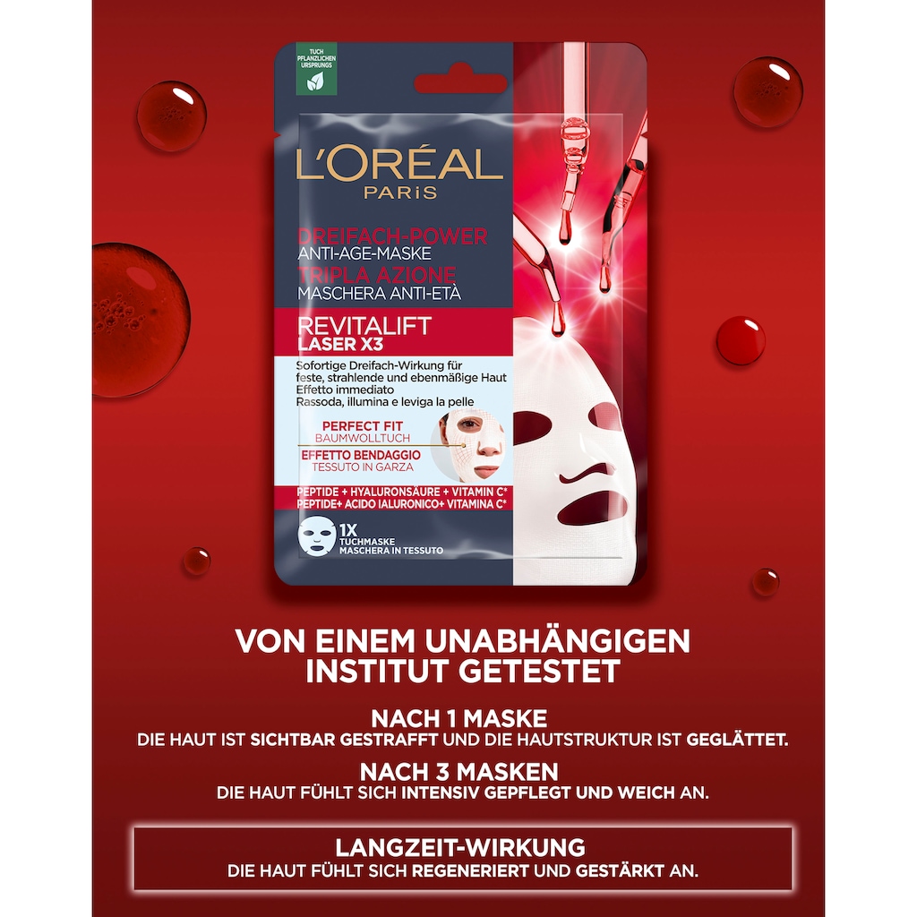 L'ORÉAL PARIS Gesichtsmaske »L'Oréal Paris Set: 5x Revitalift Laser Tuchmasken«