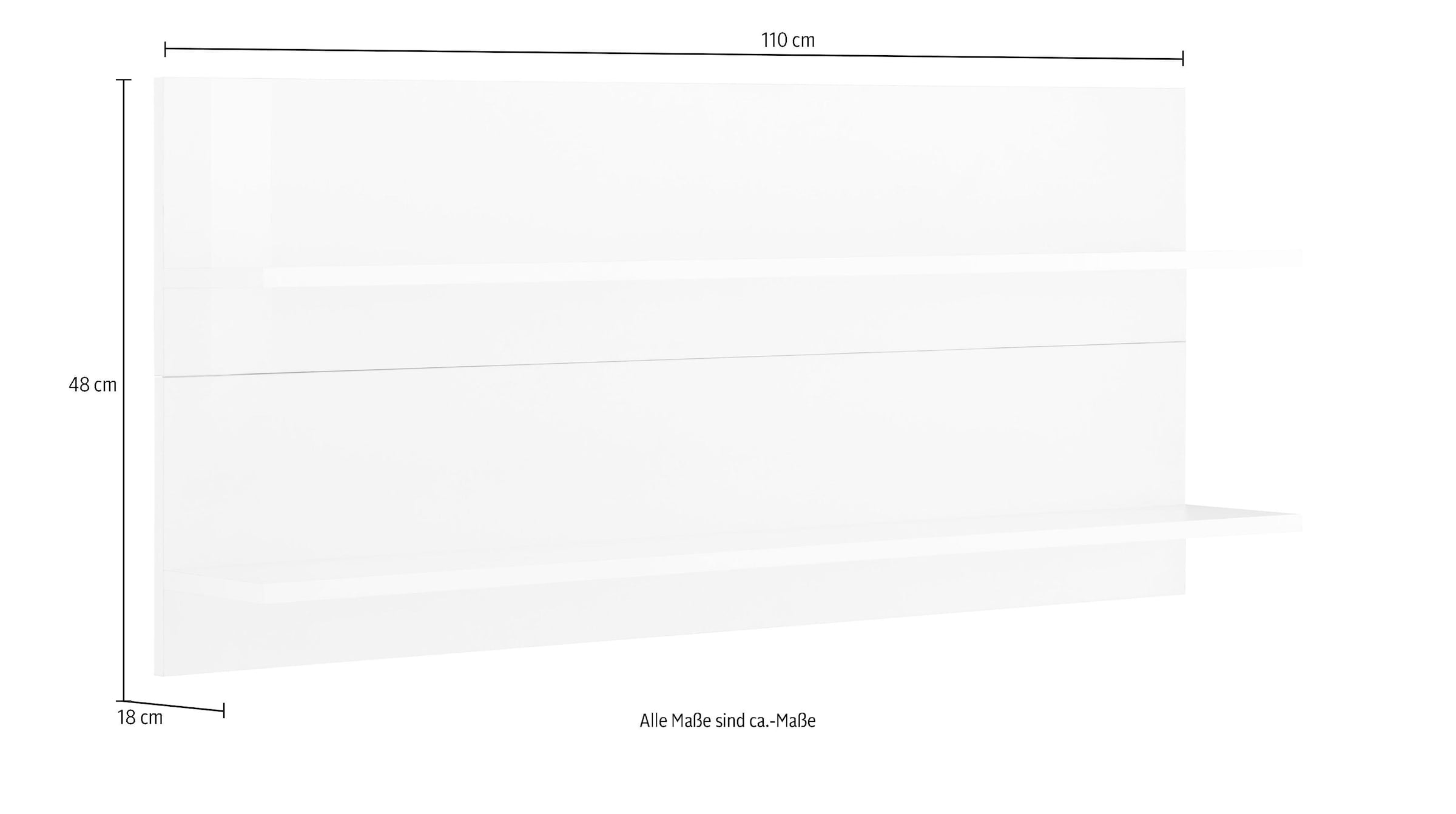 KOCHSTATION Hängeregal »KS-Tulsa«, 110 cm breit, 2 Ablagen