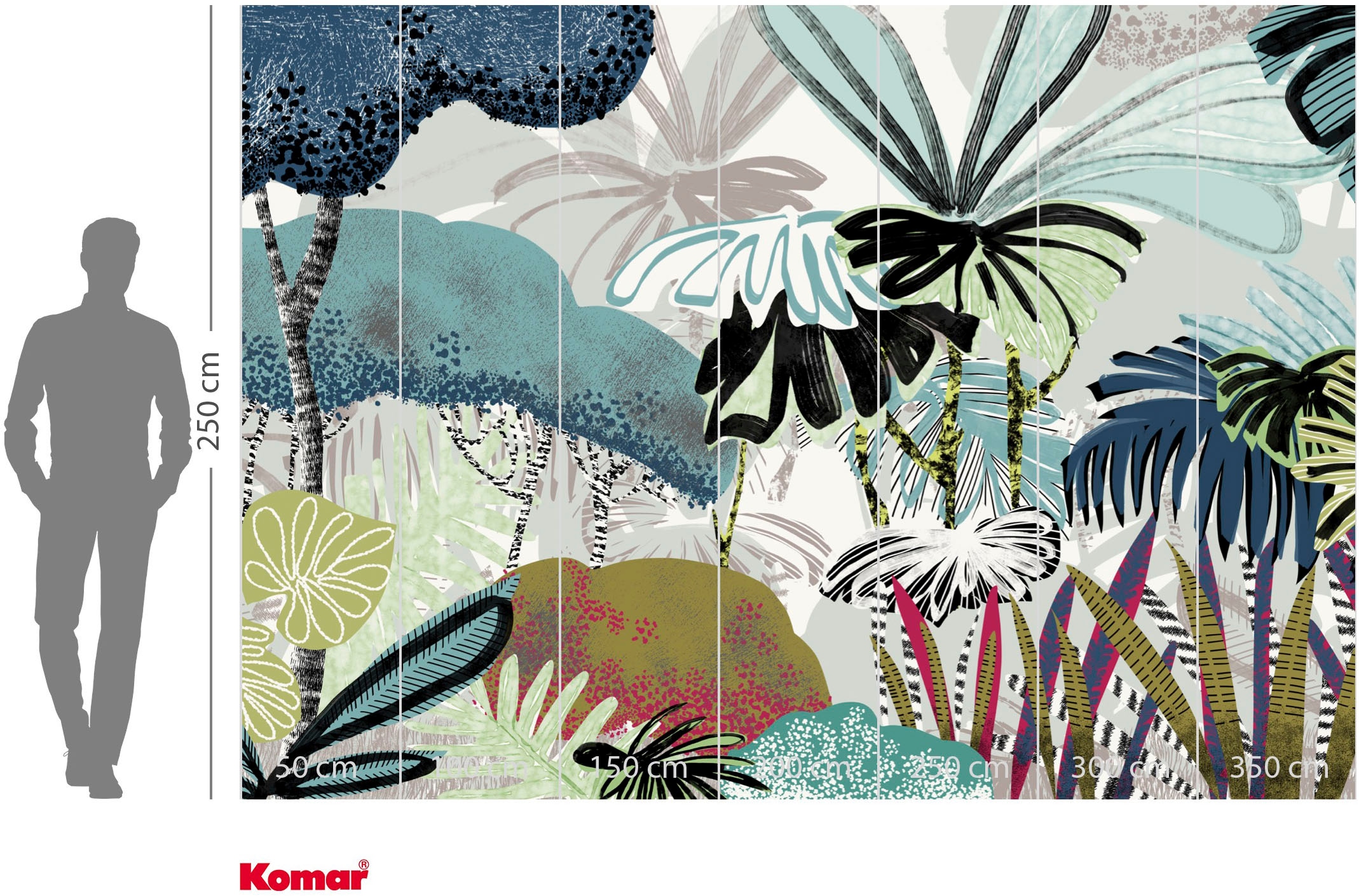 Komar Fototapete »Vlies Fototapete - Jolly Jungle - Größe 350 x 250 cm« Motiv | bedruckt glatt