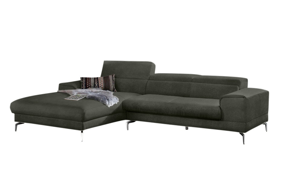 W.SCHILLIG Ecksofa »piedroo, Designsofa mit tollem Sitzkomfort, bequem und elegant, L-Form«, Kopfteilverstellung, wahlweise mit Sitztiefenverstellung, Breite 303cm