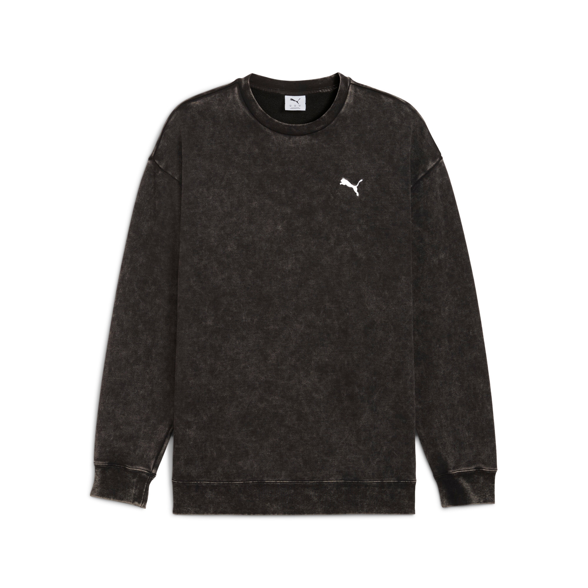 PUMA Langarmshirt »ESS ELEVATED RELAXED WASH CREW FL« sportlicher Stil