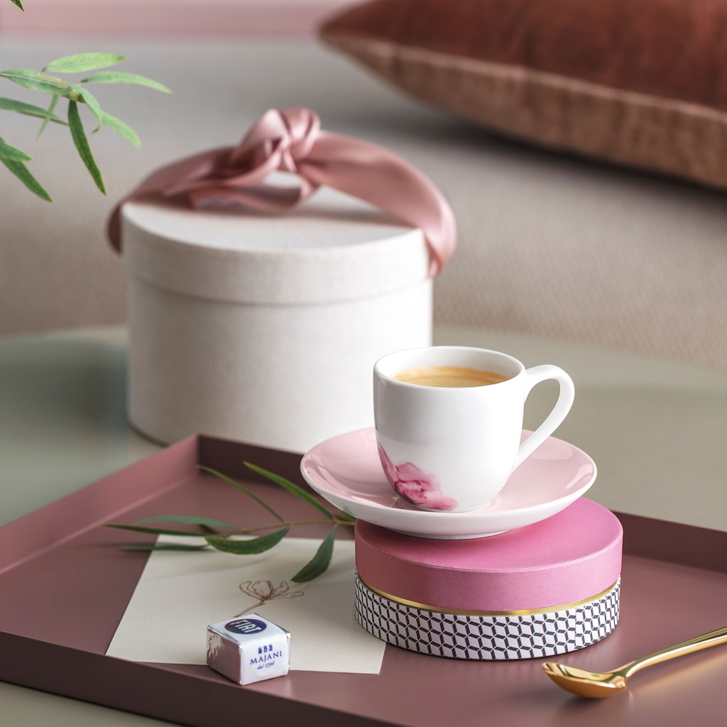 Villeroy & Boch Tasse »Espressotassen mit Untertassen Rose Garden 70 ml 6er Set weiß«