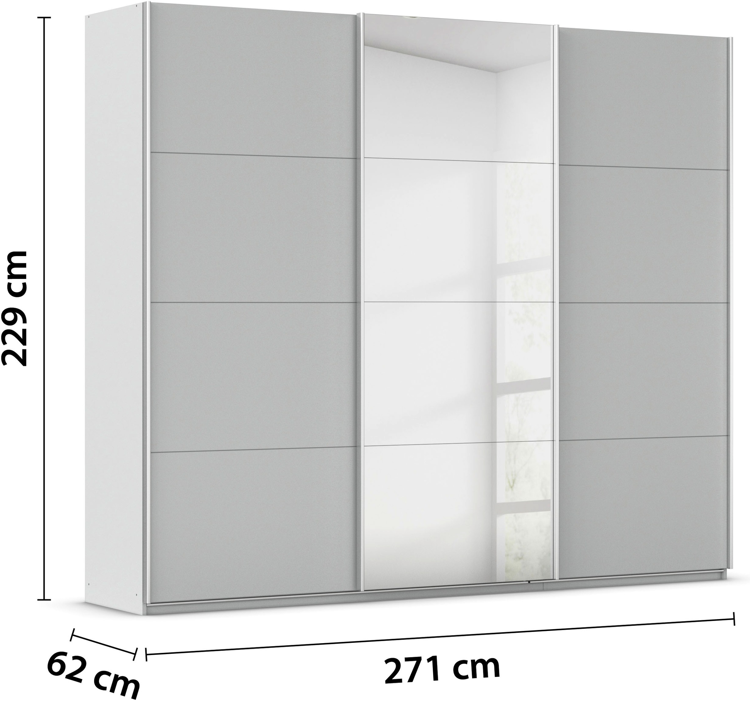 rauch Schwebetürenschrank »Kleiderschrank Schrank Garderobe AGORDO«, Top Innenausstattung, in 4 Breiten und 2 Höhen MADE IN GERMANY