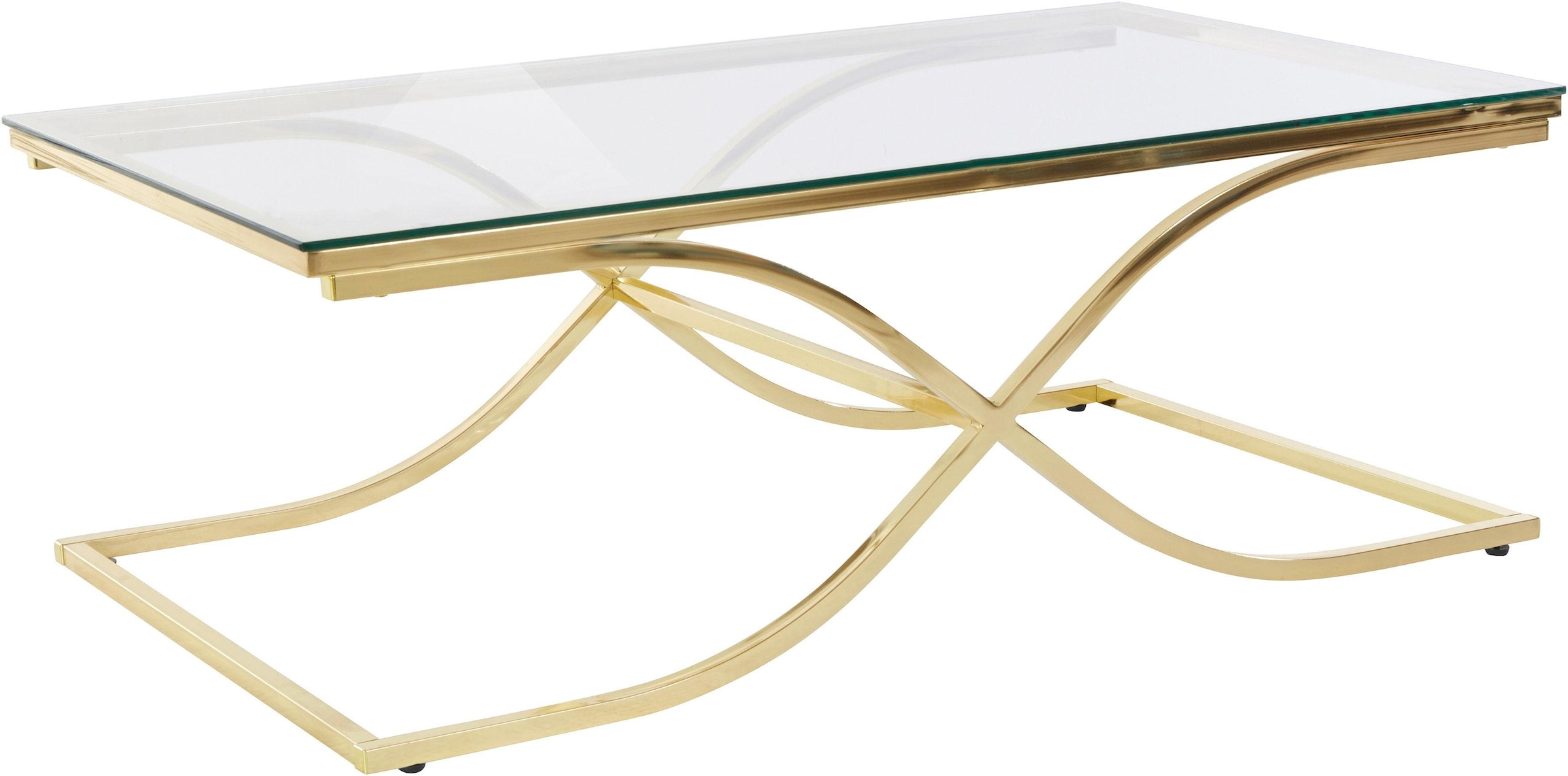 Home affaire Couchtisch »TOPSELLER!«, (Glastisch), Maße (B/T/H): (120/70/42), Gestell in Gold-Optik