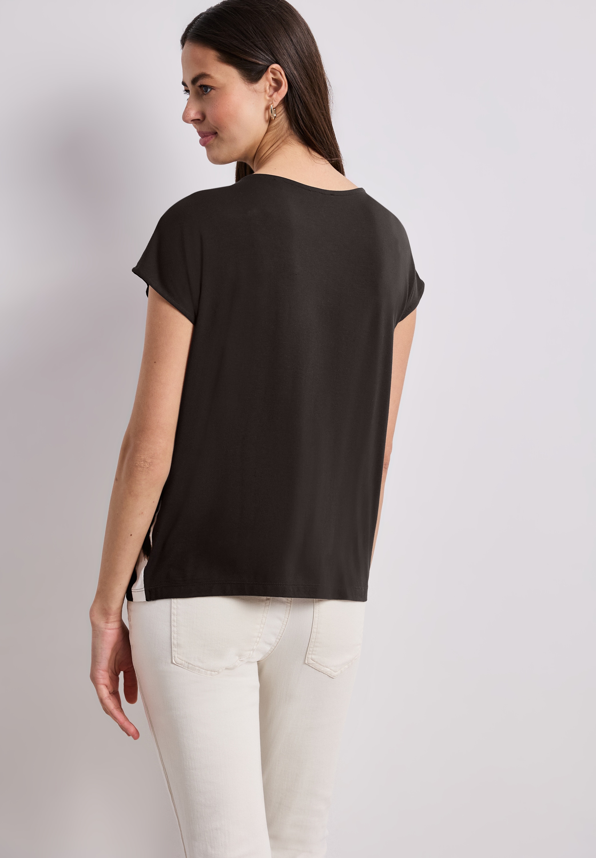 STREET ONE Shirttop Sommershirt mit Front im Animal-Look