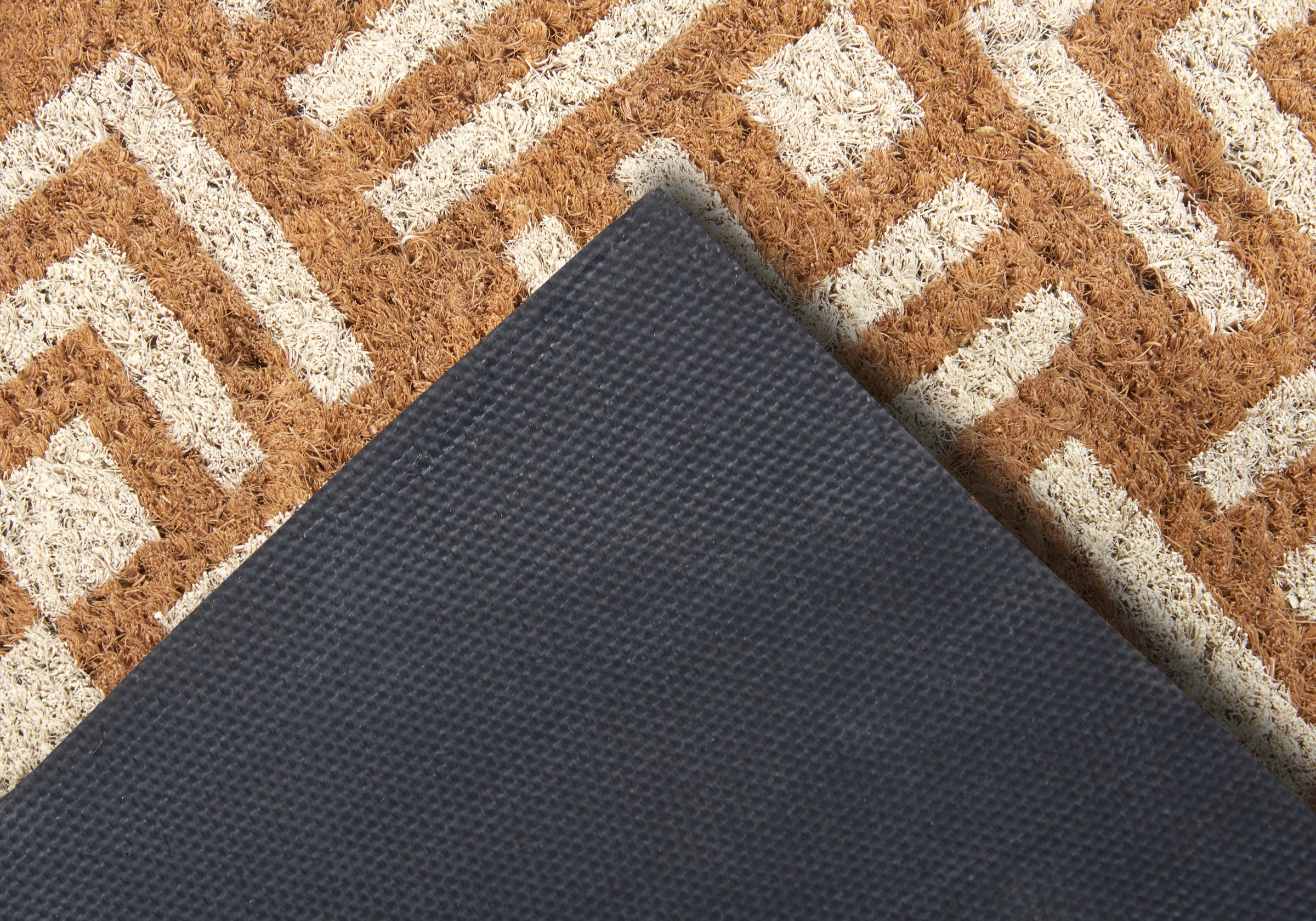 HANSE Home Fußmatte »Mix Mats Kokos Hello Geometric, Türmatte«, rechteckig, 15 mm Höhe, Kokos, Schmutzfangmatte, Outdoor, Rutschfest, Innen, Kokosmatte, Flur