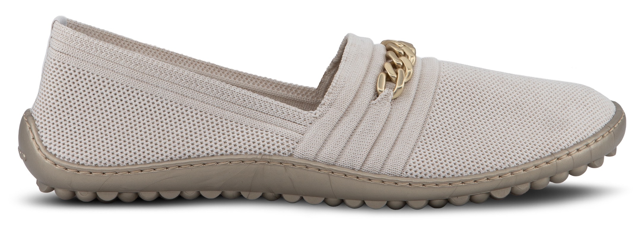 Leguano Barfußschuh »LADY FAMOUS«  Flats, Ballerina, Bequemschuh mit goldfarbener Zierkette