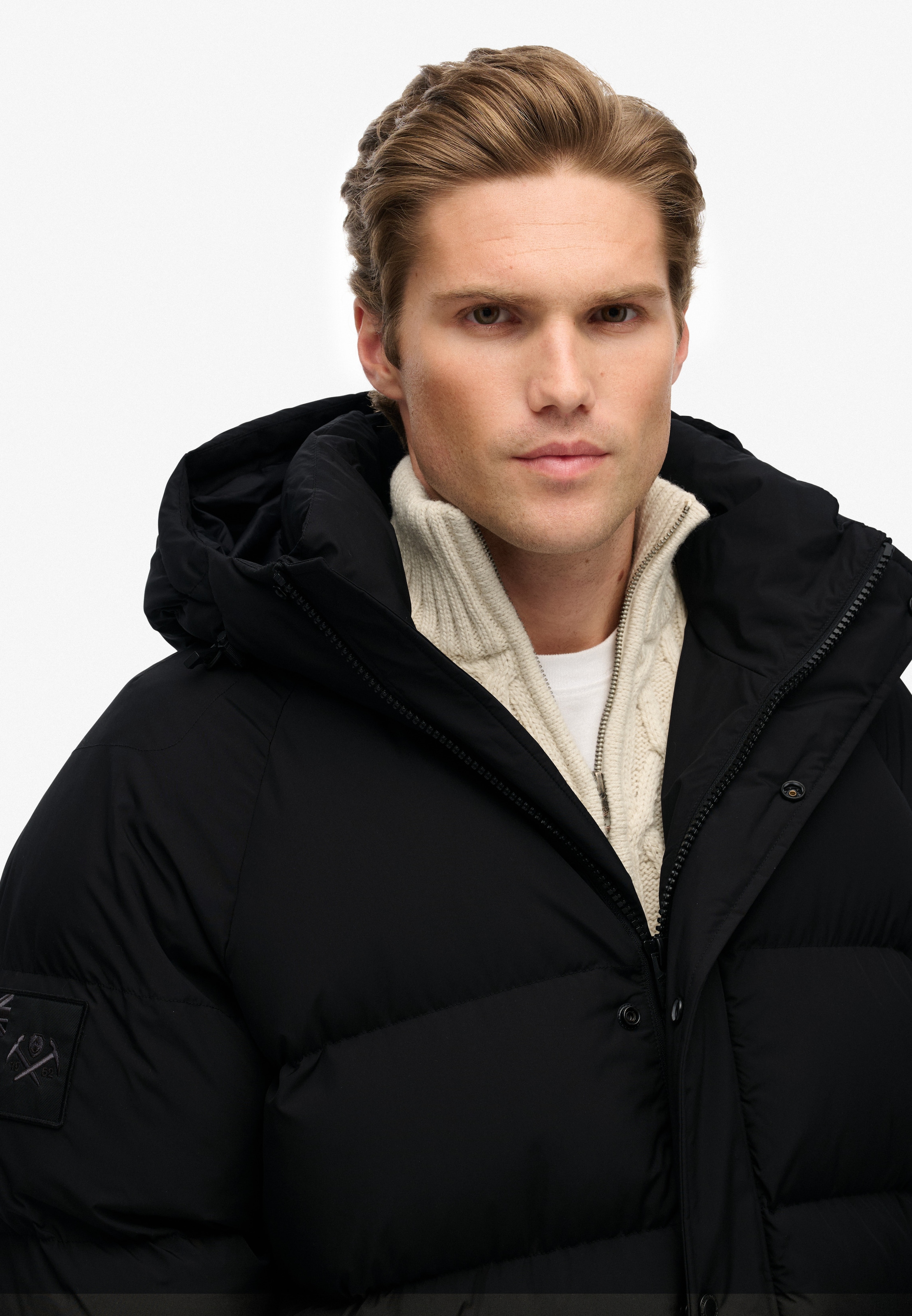 Superdry Steppjacke »XPD LONGLINE BAFFLE PARKA« mit Kapuze