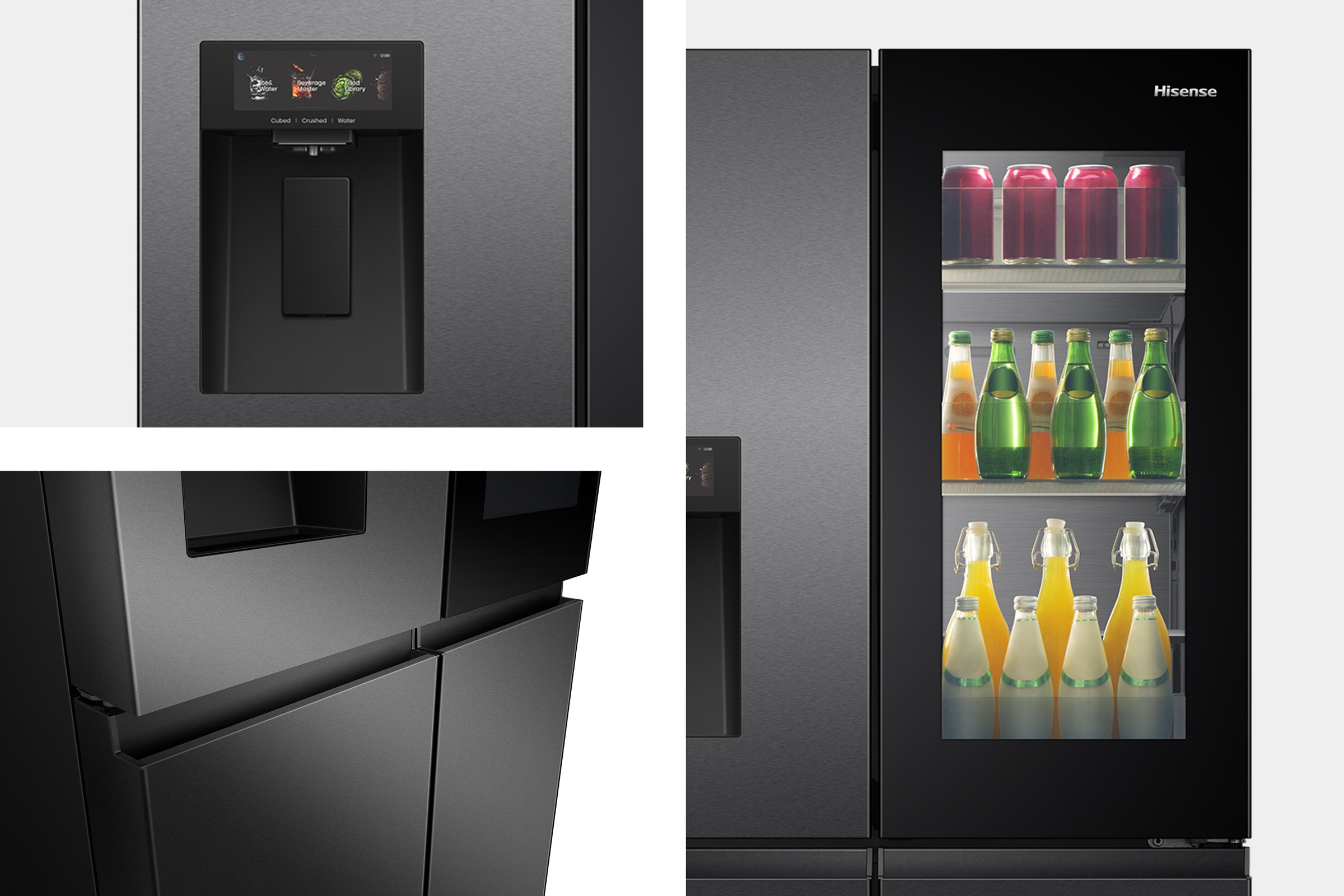 Hisense Multi Door »RQ600P7SKE« 179 cm hoch 91,4 cm breit PureViewDoor - immer sehen was im Kühlschrank ist