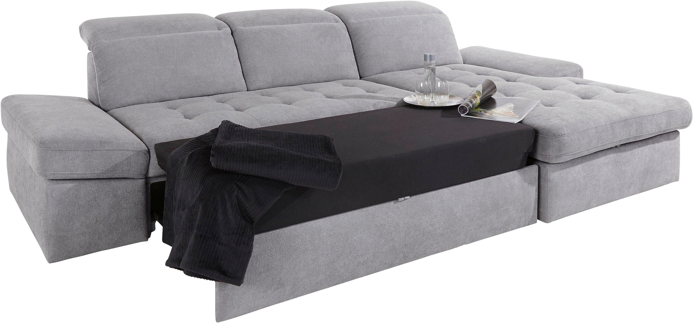 sit&more Ecksofa »Stardust L-Form«, wahlweise mit Bettfunktion und Bettkasten