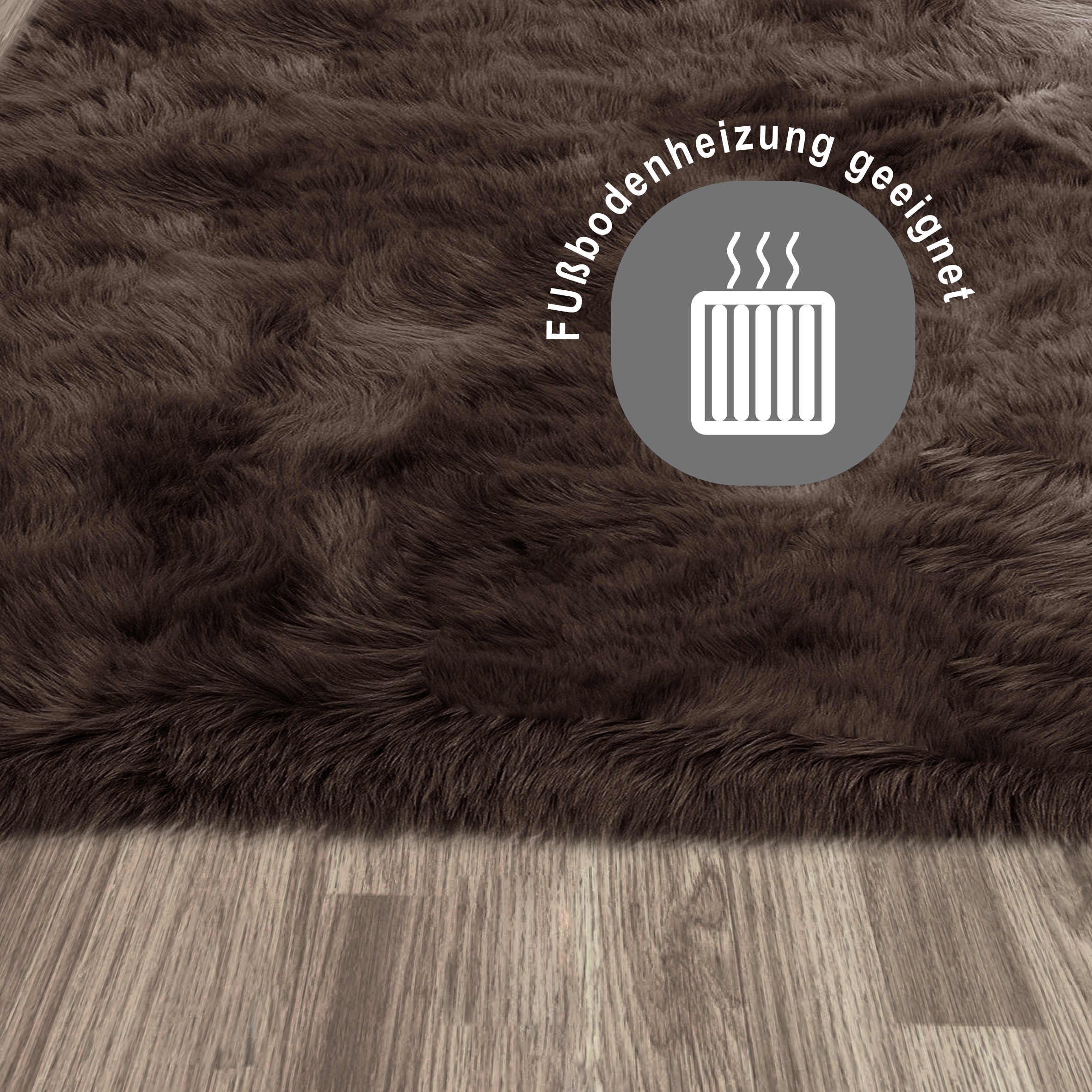 OTTO home Hochflor-Teppich »Valeria, Fellteppich, kuschelig, flauschig« rechteckig 60 mm Höhe Kunstfell, weiche Teppiche, Wohnzimmer, Schlafzimmer, Esszimmer