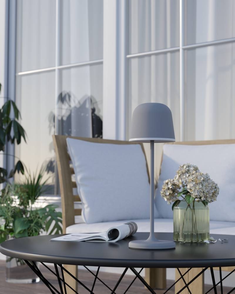 EGLO Tischleuchte »MANNERA«, 1 flammig, Leuchtmittel LED-Modul | LED wechselbar, Nachttischlampe Touch dimmbar, Tischleuchte in Grau und Weiß, IP54