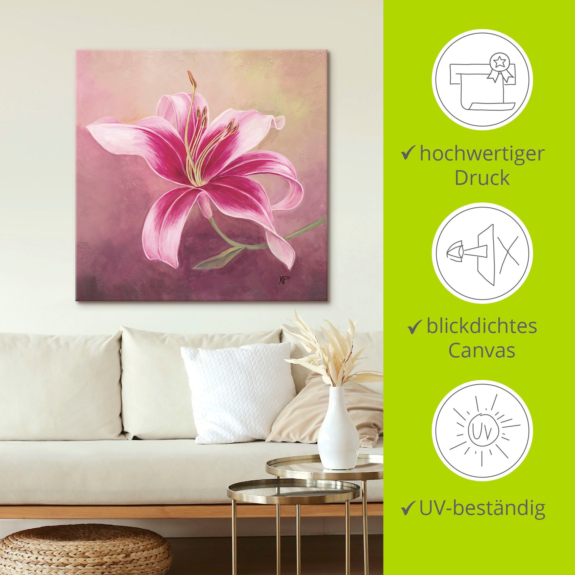 Artland Wandbild »Frühe Lilie«, Blumen, (1 St.), als Leinwandbild, Poster in verschied. Größen