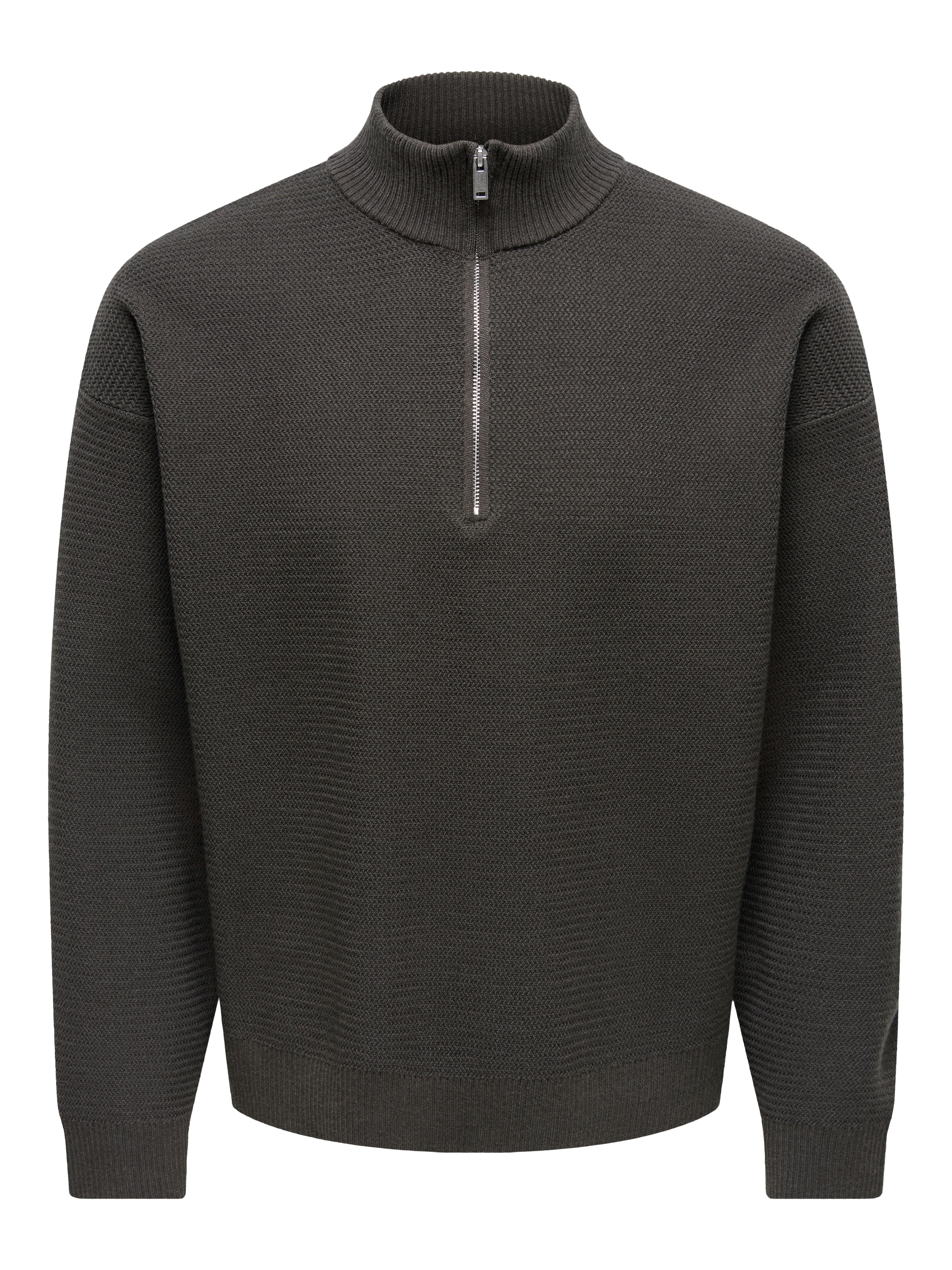ONLY & SONS Troyer »ONSCARTER REG JAQUARD 1/2 ZIP OTL« Viskosemischung, regular fit