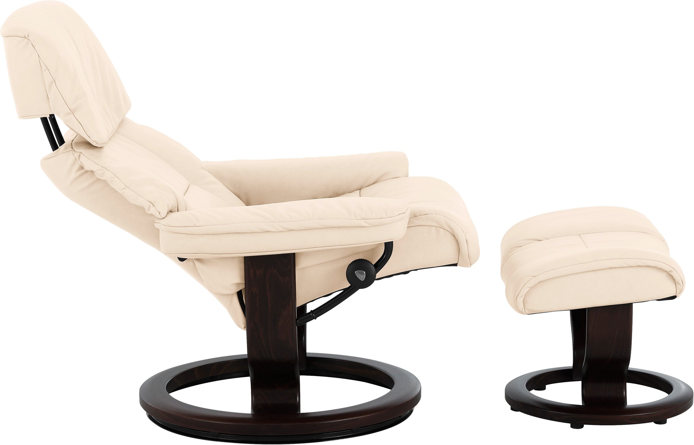 Stressless® Relaxsessel »Ruby«, (Set, Relaxsessel mit Hocker), mit Classic Base, Größe M, Gestell Eiche, Wenge, Braun & Schwarz
