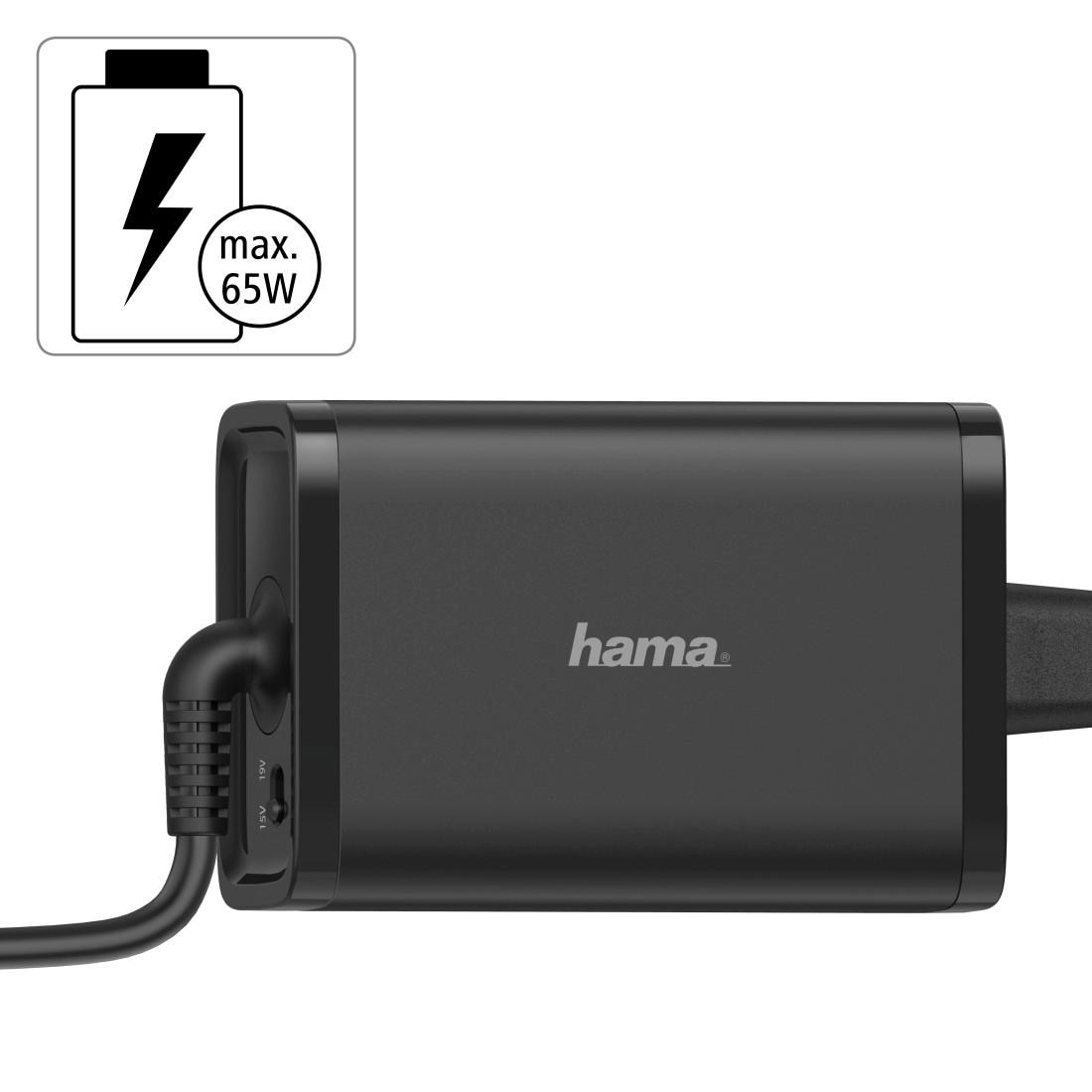 Hama Notebook-Netzteil »Universal-Notebook-Netzteil, 15-19V/65W 8 Notebookstecker«