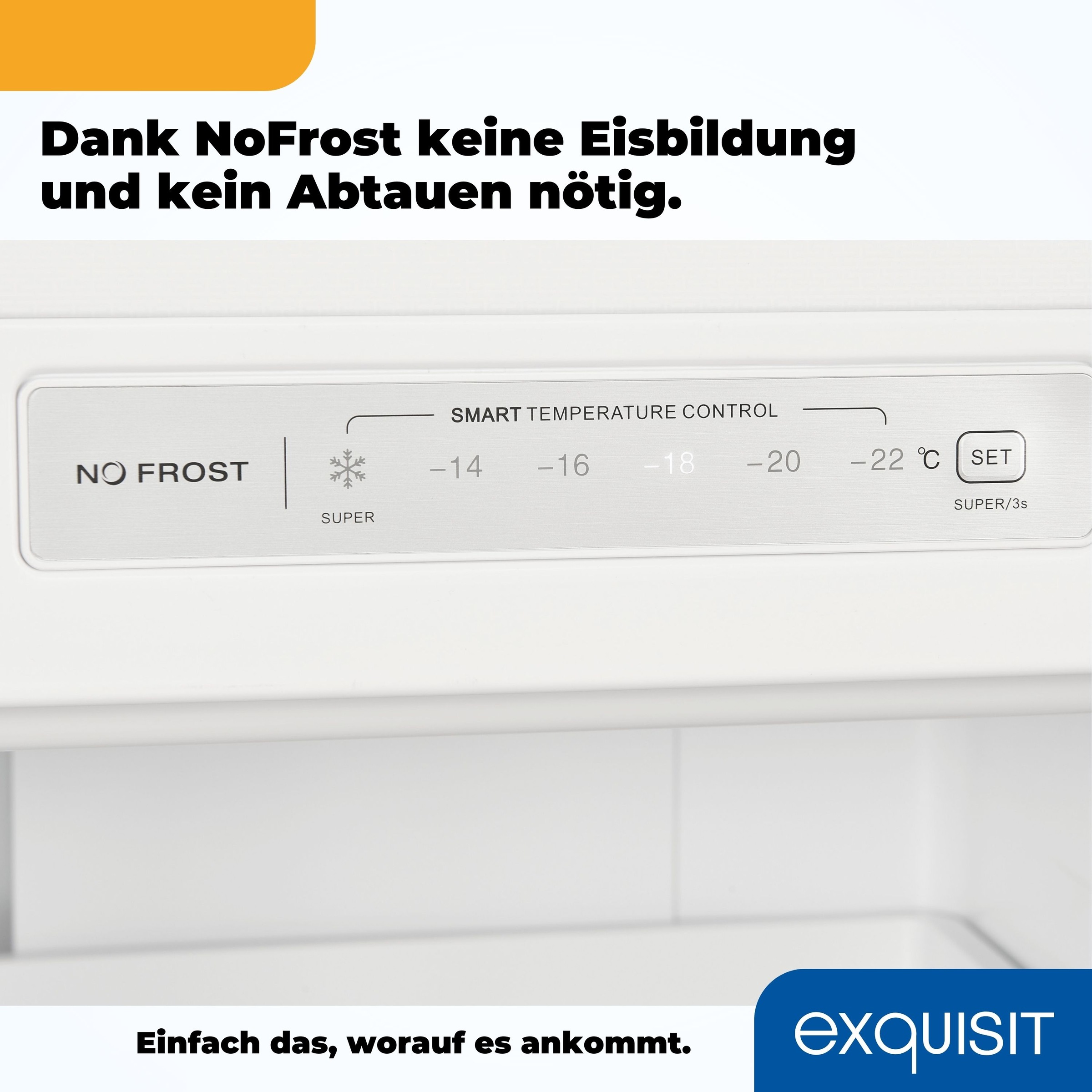 exquisit Gefrierschrank »GS231-NF-H-040D weiss«, 143 cm hoch, 54 cm breit, 161 Liter Nutzinhalt, NoFrost, Schnellgefrieren