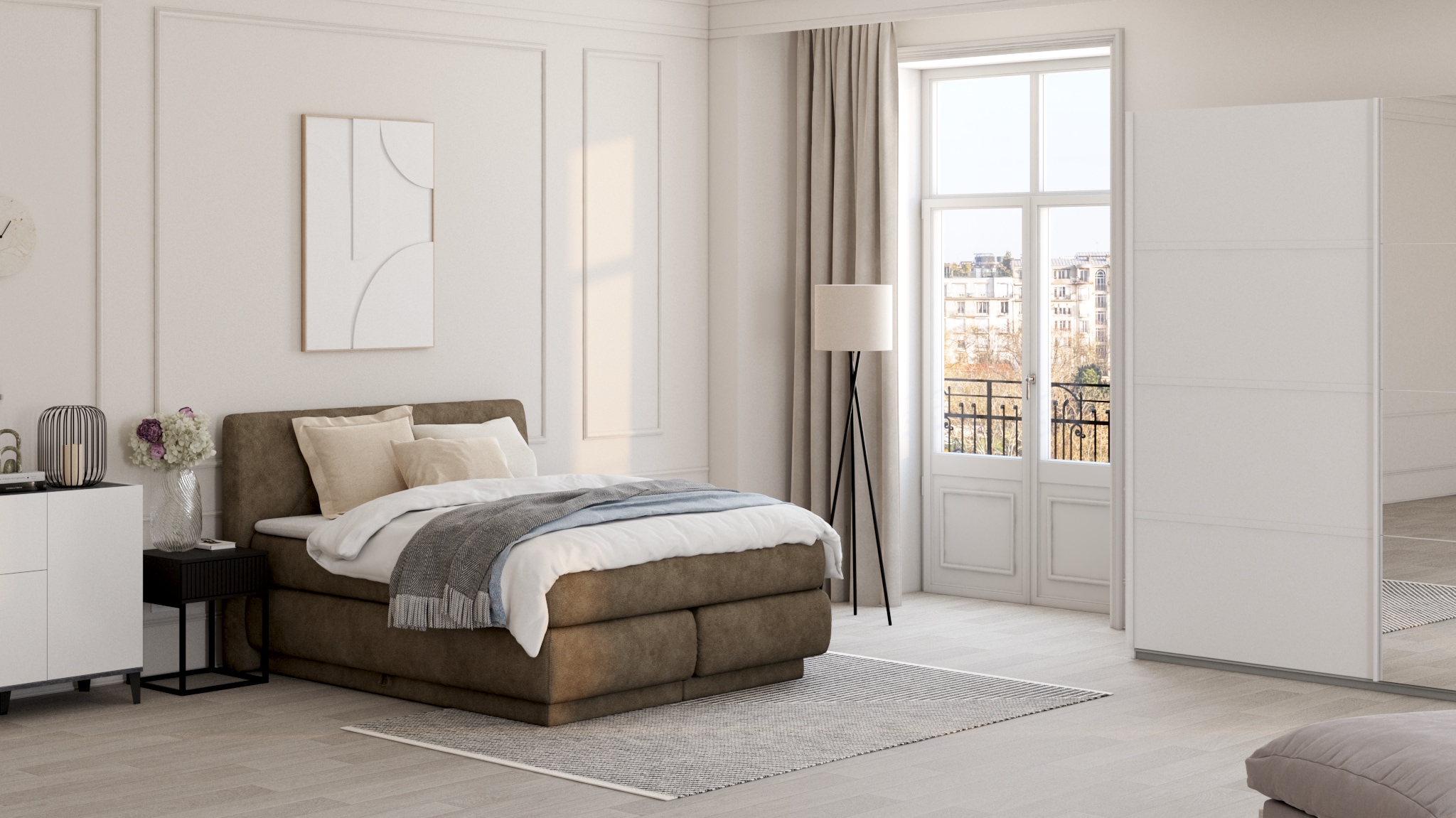 LeGer Home by Lena Gercke Wanduhr »Marmor beige« rund, Ø 30 cm