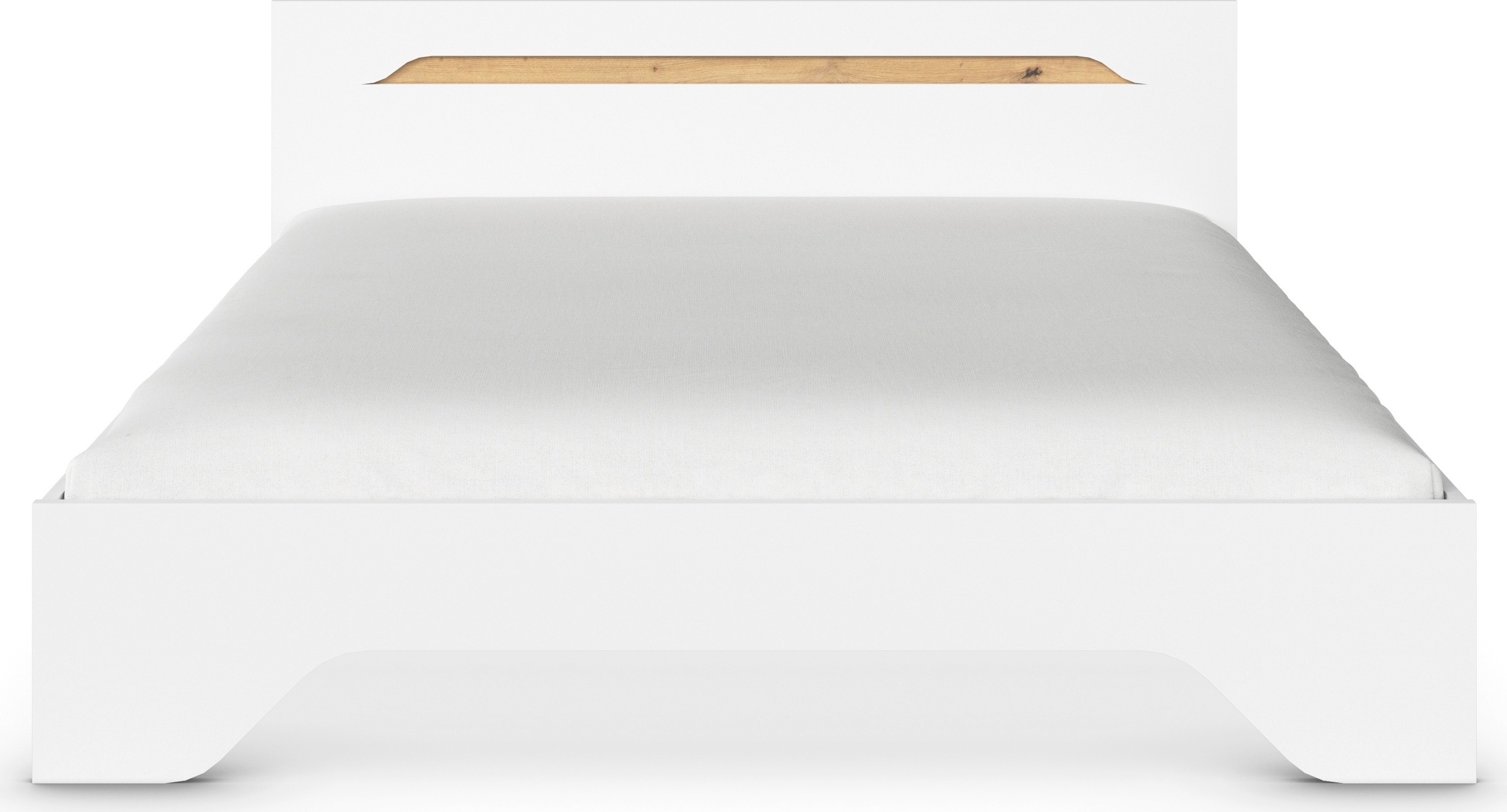 OTTO home Bett »Doppelbett Holzbett Futonbett AGORDO« Liegefläche: 180x200 cm,  mit stilvoller Kopfteil-Absetzung in Eiche Artisan MADE IN GERMANY