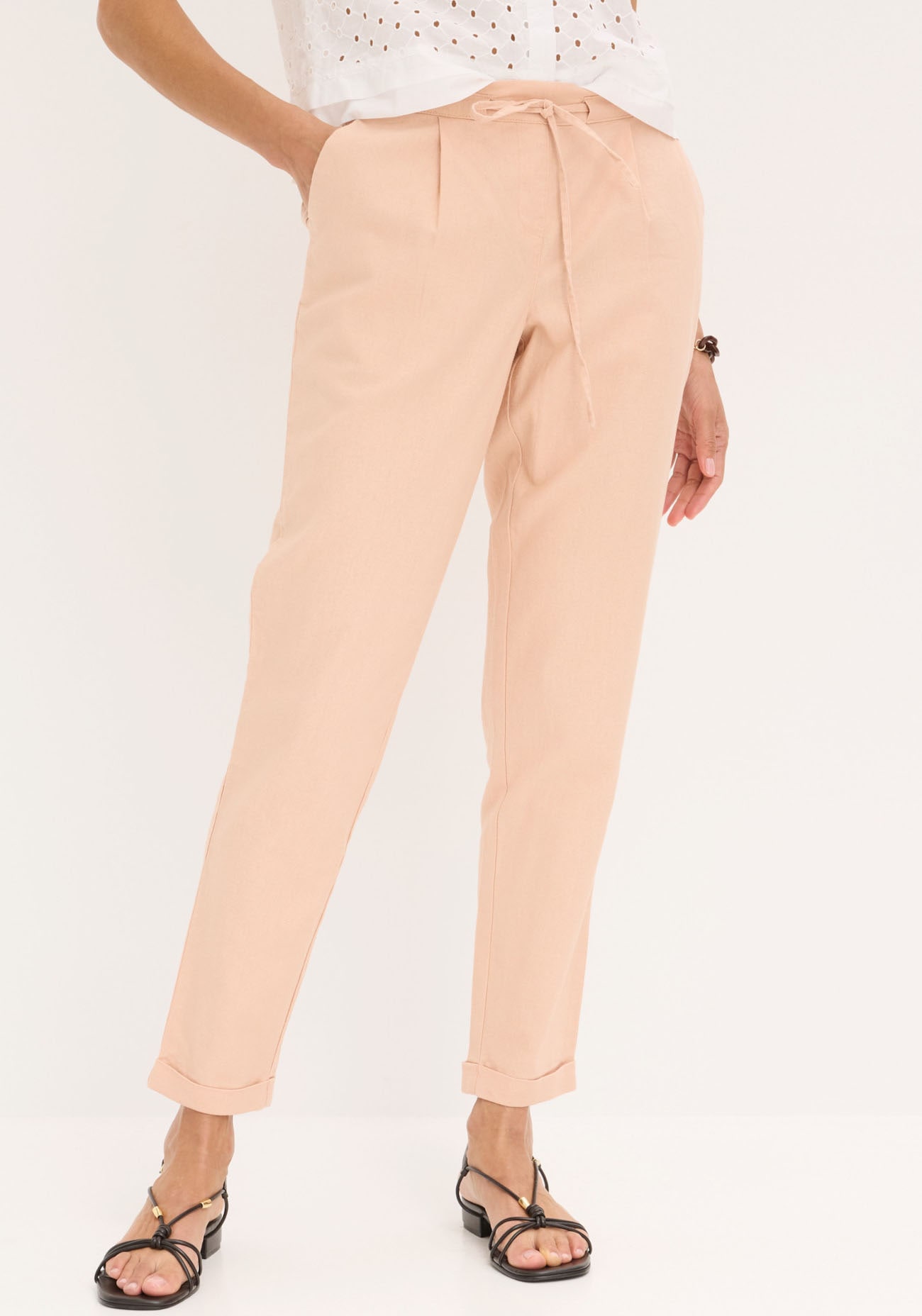 bonprix Leinenhose »Leinenhose«  aus Leinen und Baumwolle, Regular Fit, mit elastischem Gummibund