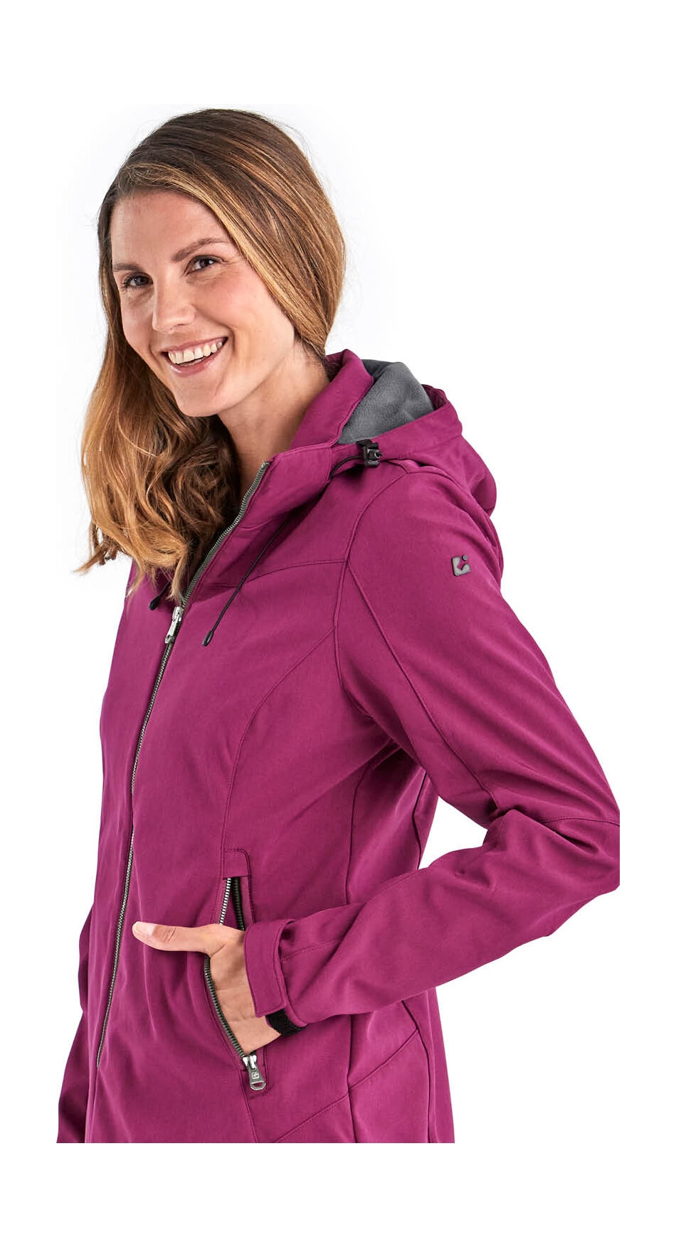 Killtec Softshelljacke »Damen Softshelljacke«, Wasserabweisende, winddichte Softshelljacke mit abnehmbarer Kapuze