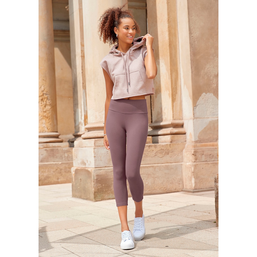 LASCANA Caprileggings, mit breitem weichem Bündchen, Loungewear