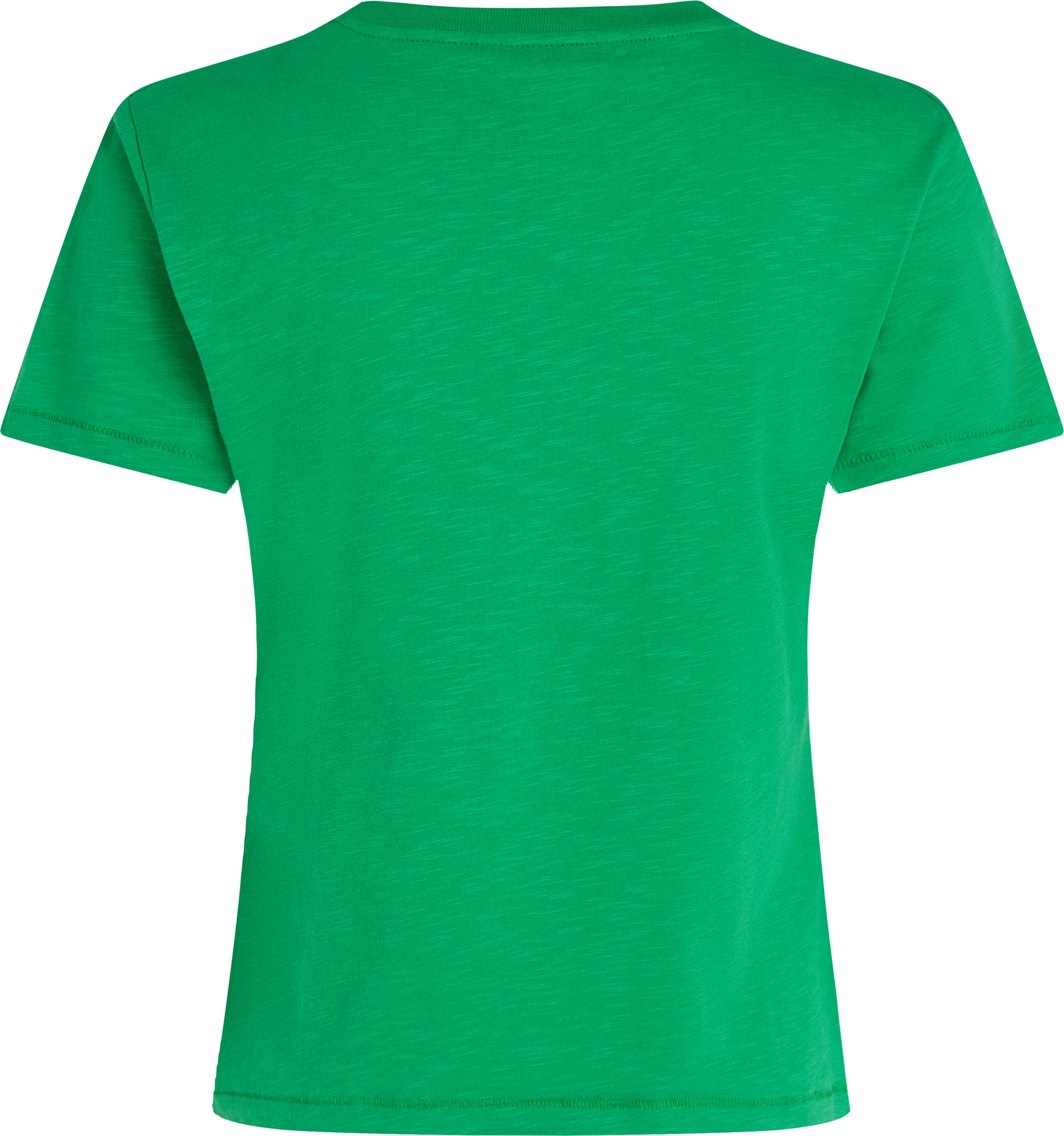 Tommy Hilfiger Rundhalsshirt »SLUB REG C-NK SS«, mit Flammgarn-Struktur, mit Logostickerei