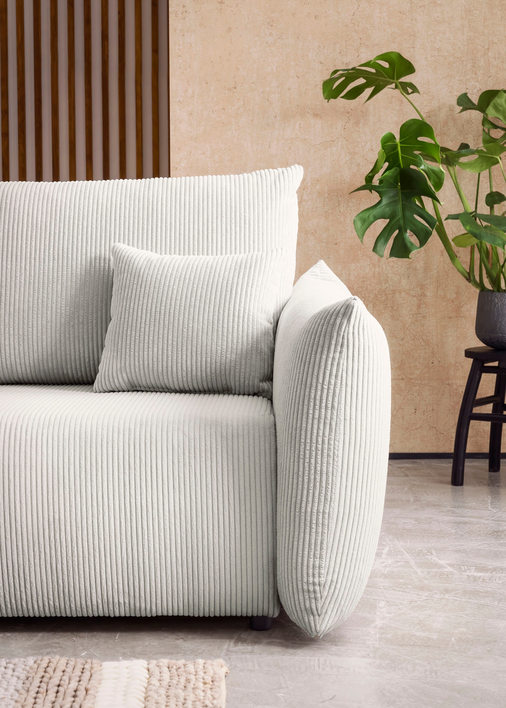INOSIGN 3-Sitzer »MAVAS Schlafsofa mit Bettkasten«, ca.240/108cm (Liegefläche 212/145 cm), Cord, Chenille, Struktur