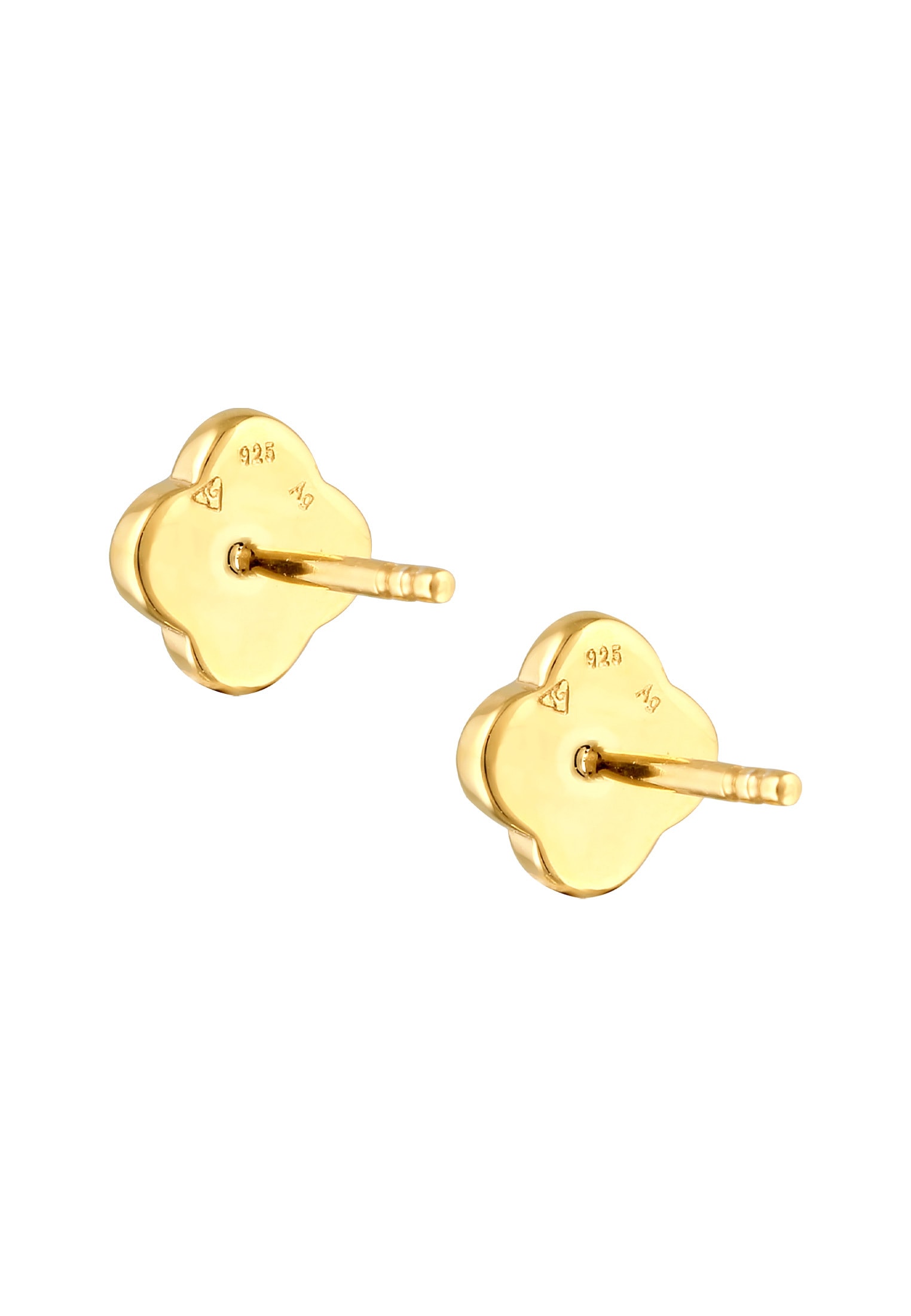 Elli Paar Ohrstecker »Ohrringe Ohrstecker Kleeblatt Emaille 925 Sterling Silber vergoldet«