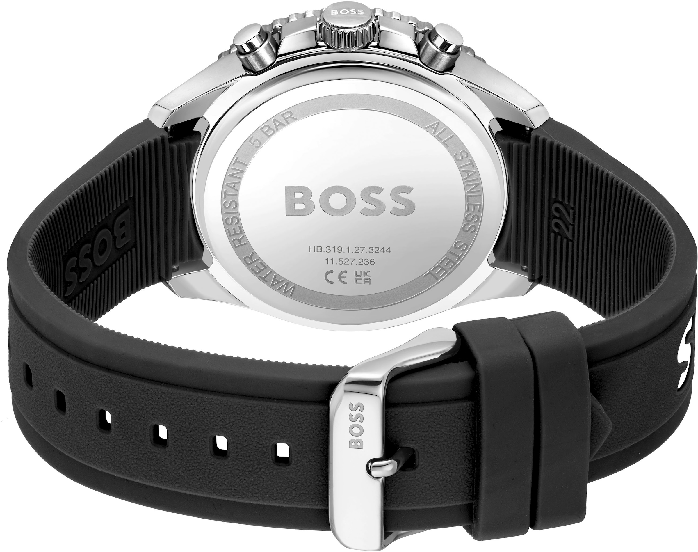 BOSS Chronograph »RUNNER« Quarzuhr, Herrenuhr, Armbanduhr, Stoppfunktion,  Silikonarmband