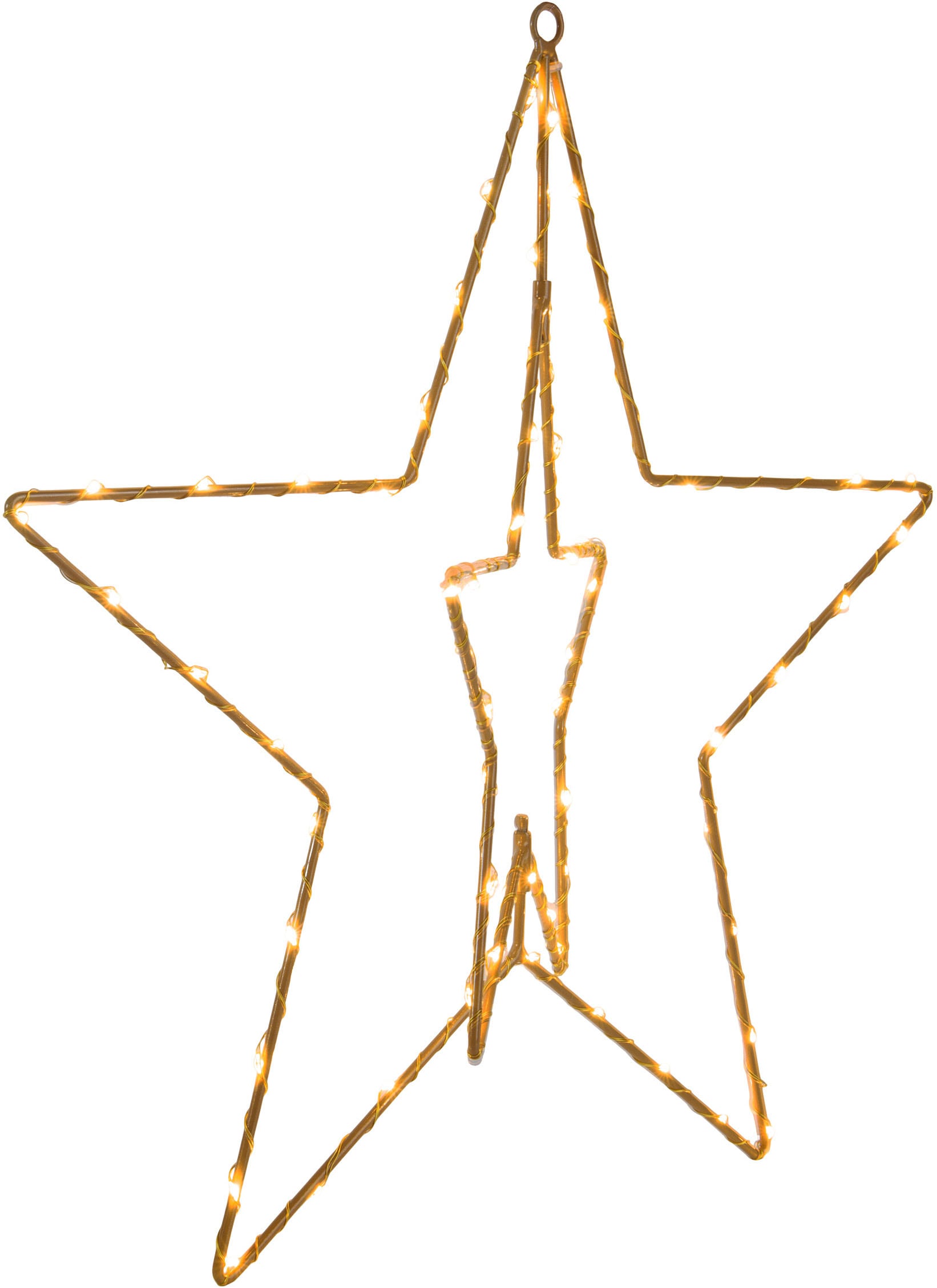 näve Dekolicht »Stern« 1 Stk. Warmweiß golden mit Aufhängung Ã˜ 40cm Licht warmweiß 70 LED IP44