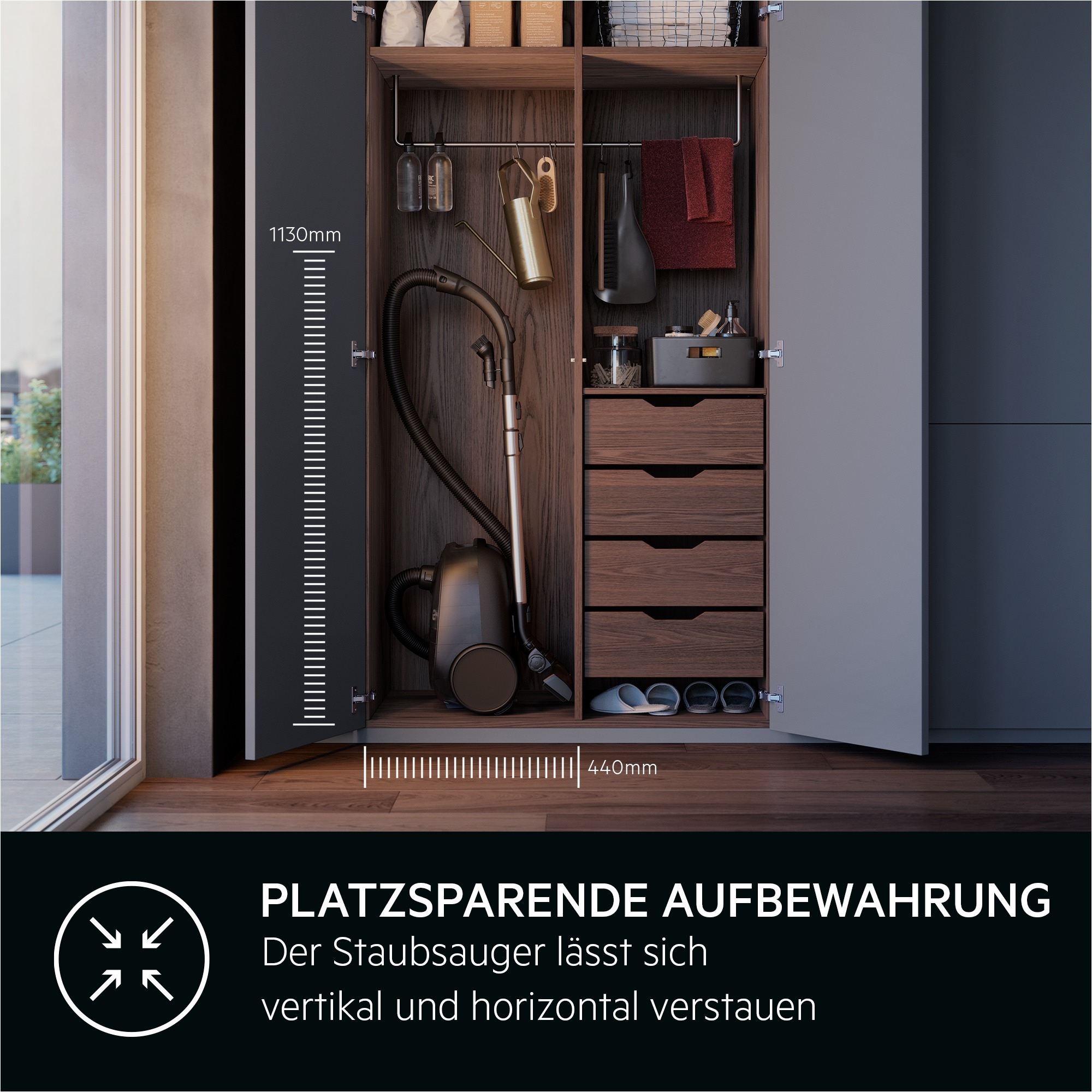 AEG Bodenstaubsauger »CLEAN 6000 (AB61C2DBS)«, 750 W, mit Beutel, hohe Saugleistung, inkl. Zusatzdüsen, 55 % Recyclingkunststoff
