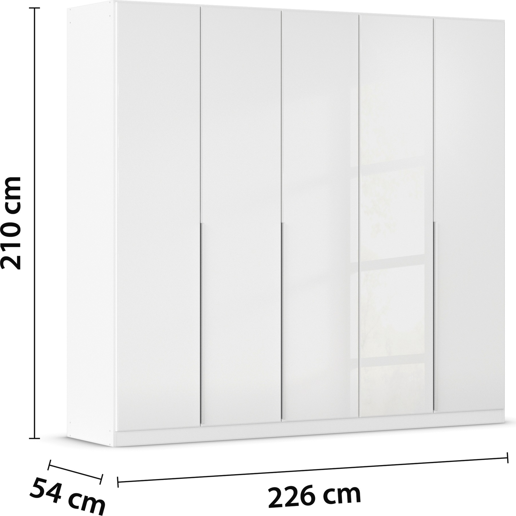 rauch Drehtürenschrank »Kleiderschrank Kleiderschränke Schrank Garderobe AGORDO mit Glasfront«, (in zwei Griff-Farben), durchdachte Innenausstattung, in 6 Breiten und 2 Höhen MADE IN GERMANY