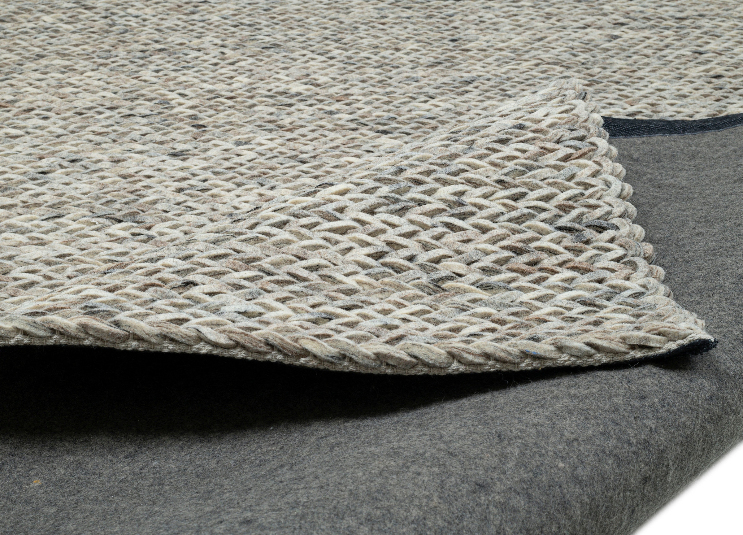 THEKO Wollteppich »Arlberg« rechteckig 23 mm Höhe reine Wolle, Strickoptik, ideal im Wohnzimmer & Schlafzimmer