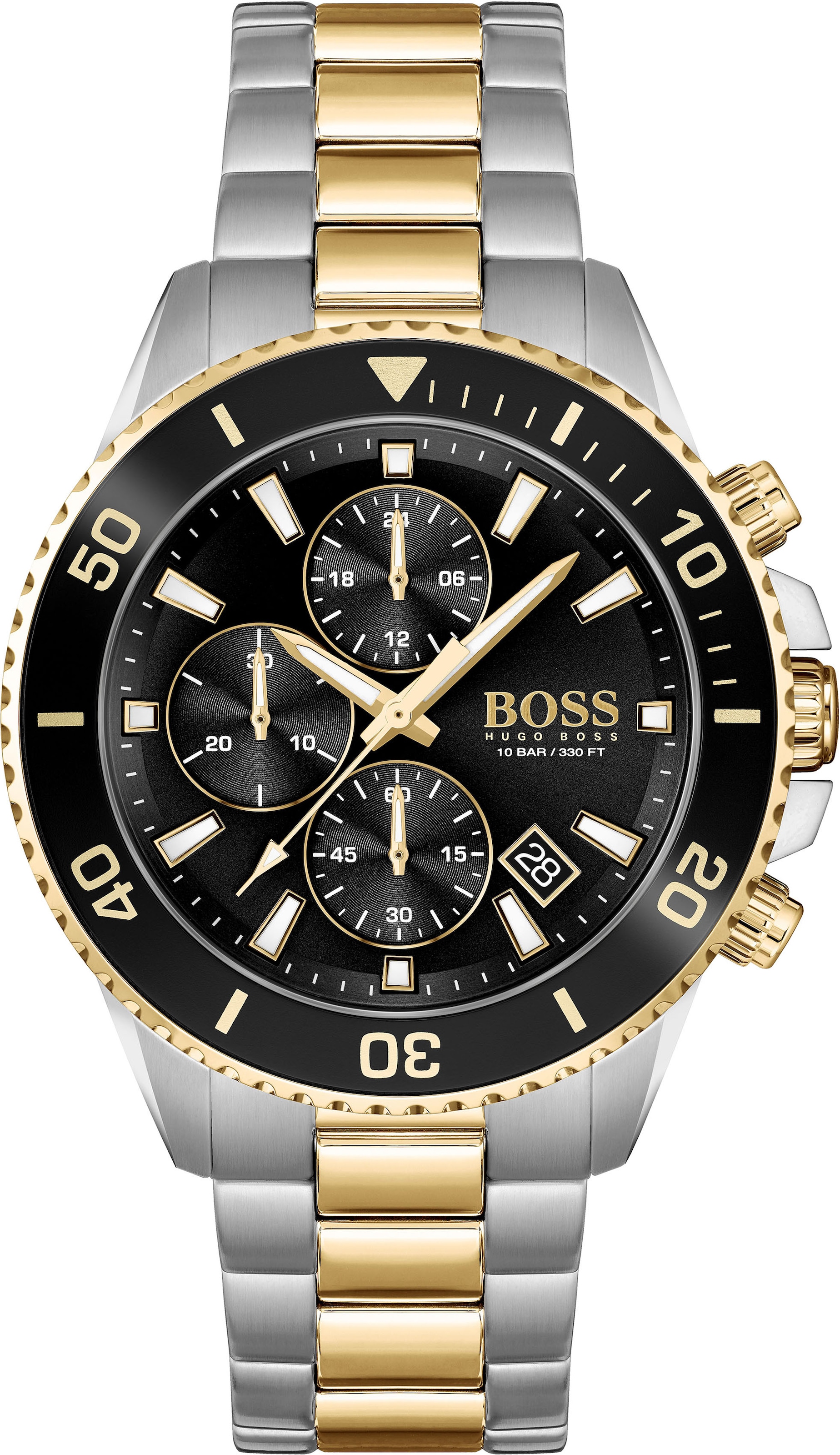 BOSS Chronograph »Admiral, 1513908«, Quarzuhr, Herrenuhr, Armbanduhr, Stoppfunktion, Datum