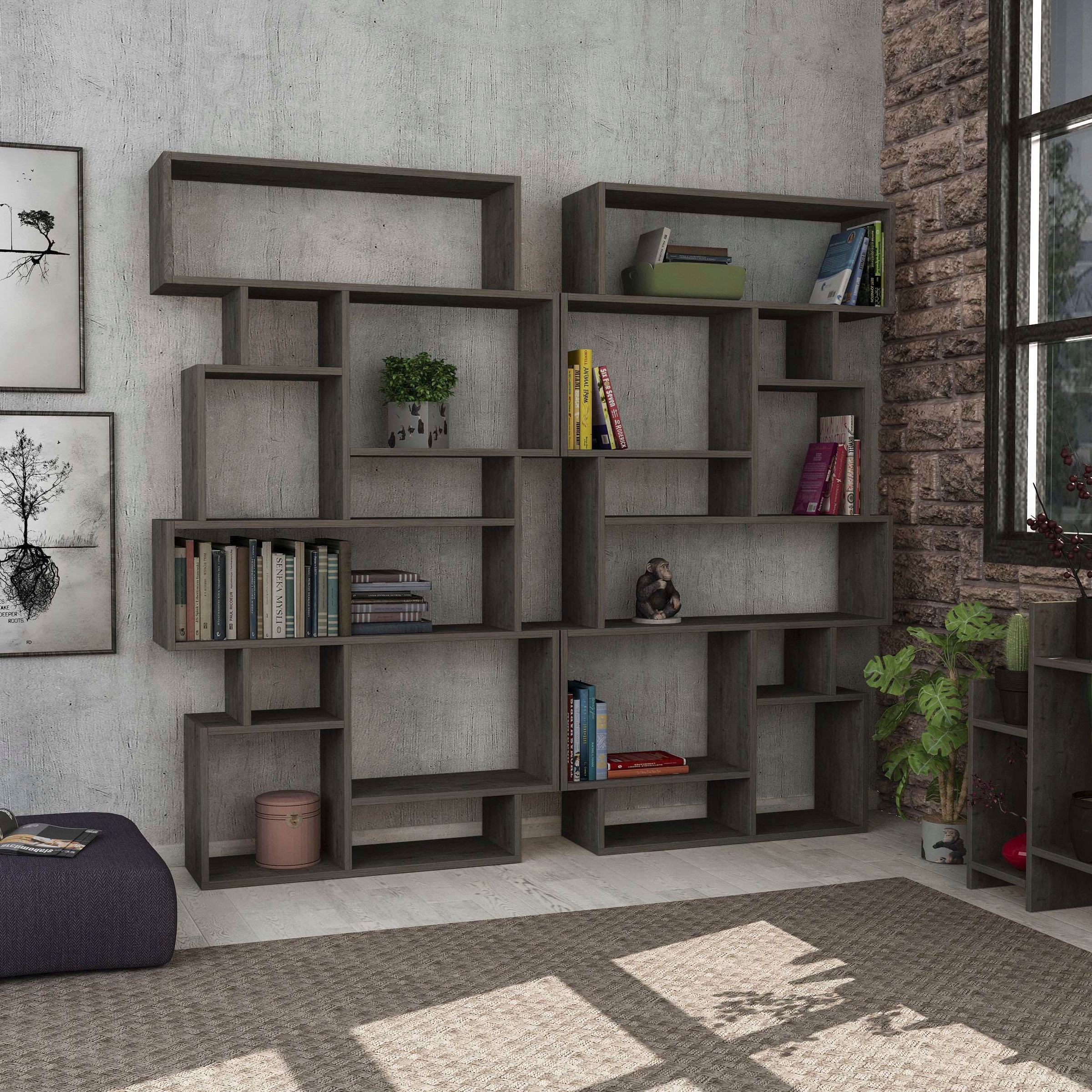 Decortie Bücherregal »Karmato Bücherregal«, (Packung), Leichte Montage, Lagerung, Platzsparend