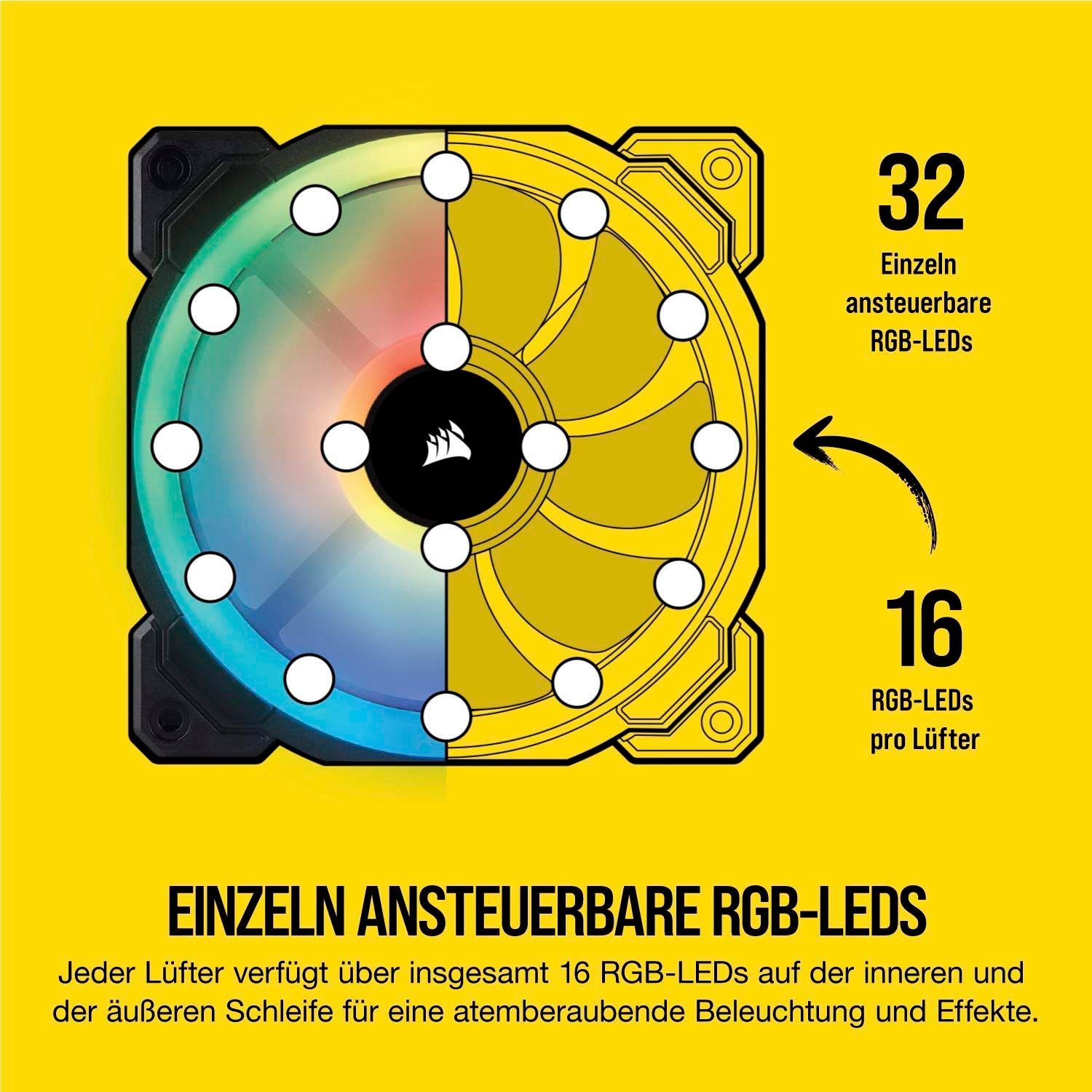 Corsair Computer-Kühler »Corsair LL140 RGB LED PWM PC-Gehäuselüfter«