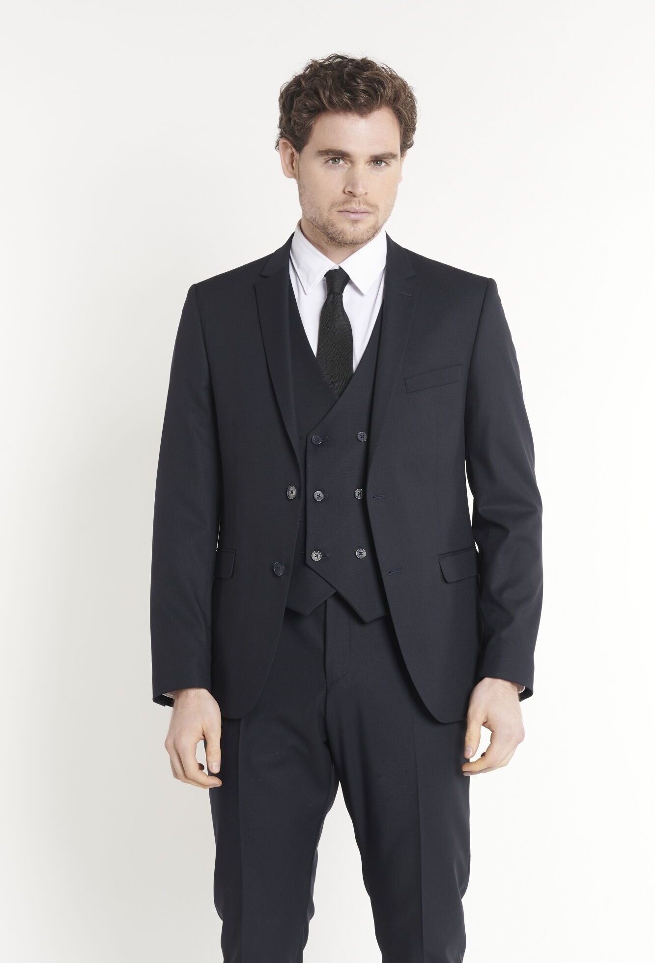 SteffenKlein Anzug 3-teilig »SteffenKlein Anzug« regular fit bestehend aus  Slim Fit-Sakko, schmaler Hose und Weste
