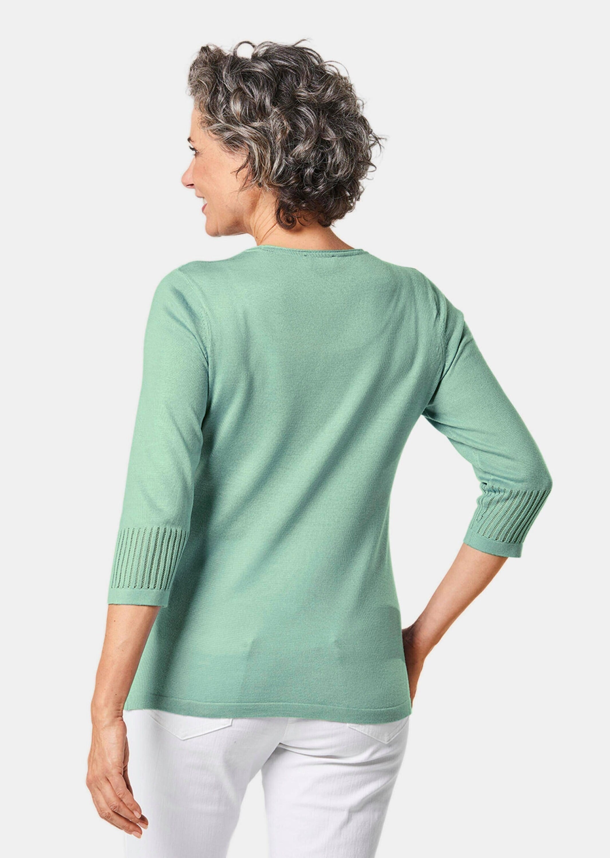 GOLDNER 3/4 Arm-Pullover »Pullover Gepflegter Ajour-Pullover mit femininen Durchbrüchen«