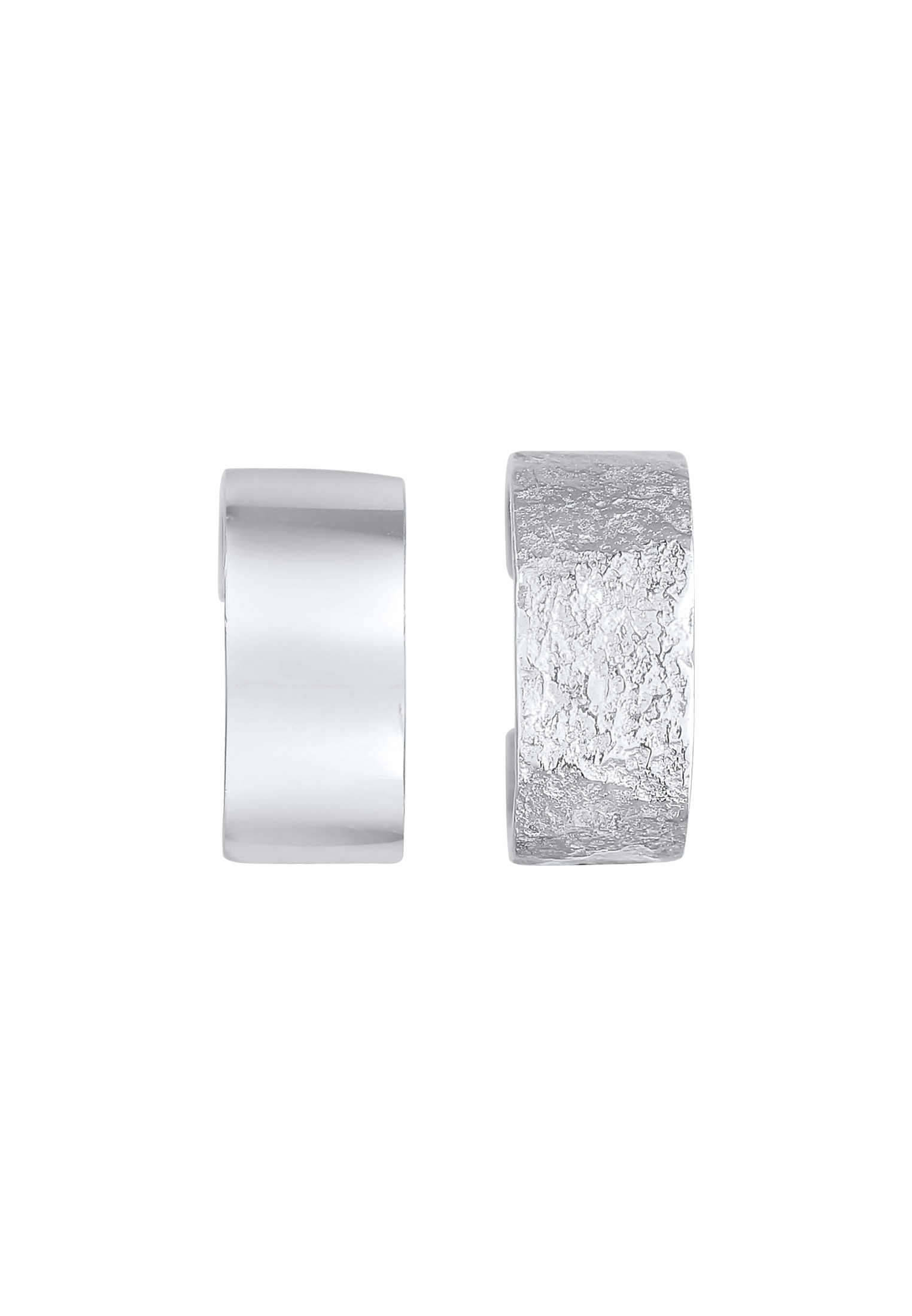 Elli Schmuckset »Ohrringe Earcuff Breit Basic Gehämmert 2er Set 925 Silber«