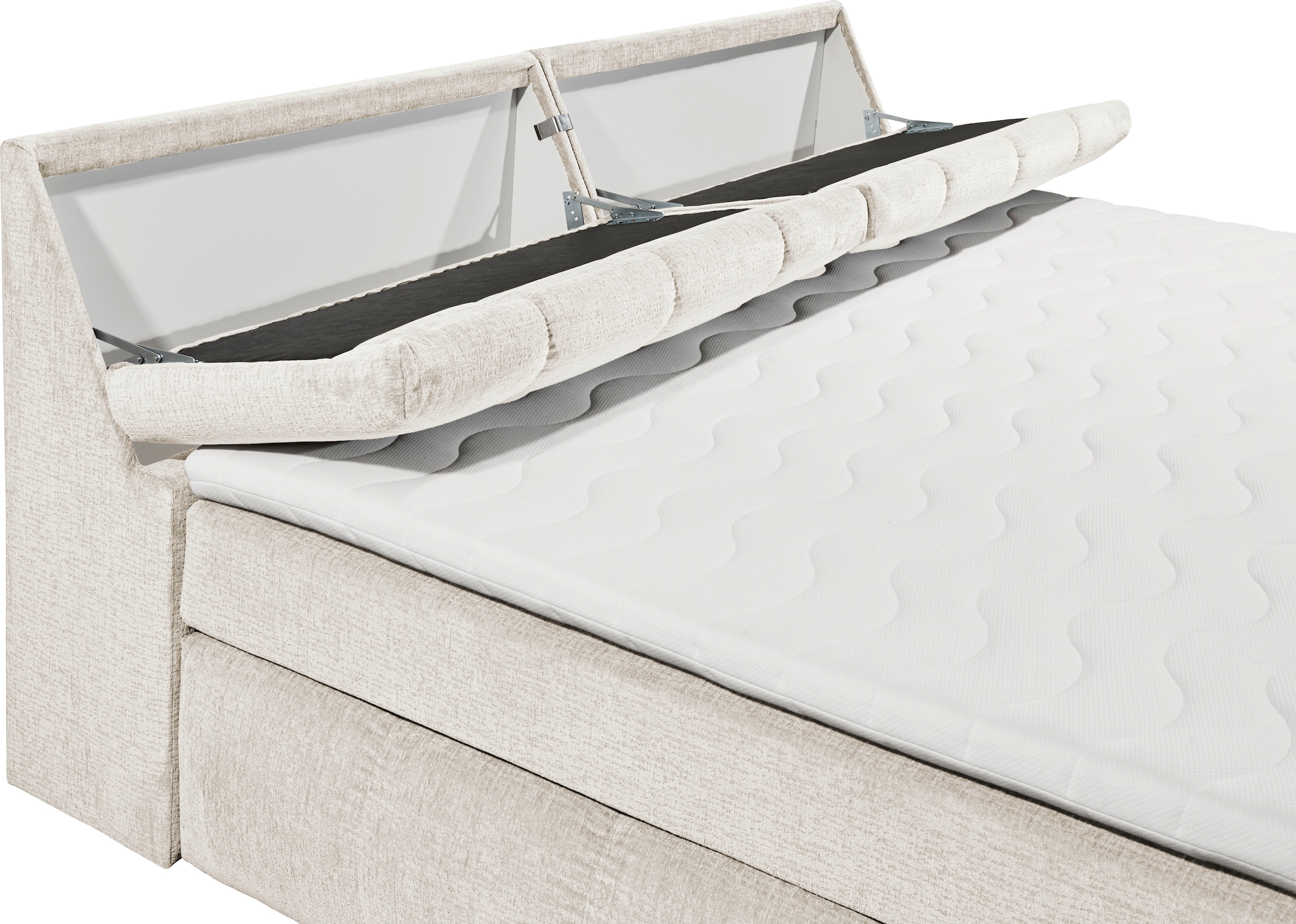 ED EXCITING DESIGN Boxspringbett »Elkford, Familienbett in der Größe 240x200cm« inkl. Stauraum im Kopfteil