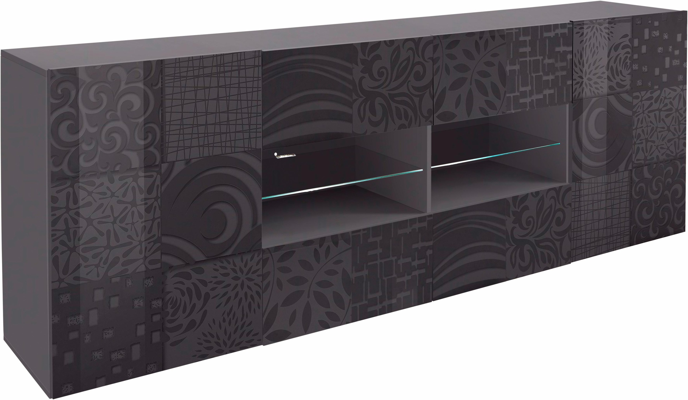 INOSIGN Sideboard »Miro« Breite 241 cm mit dekorativem Siebdruck