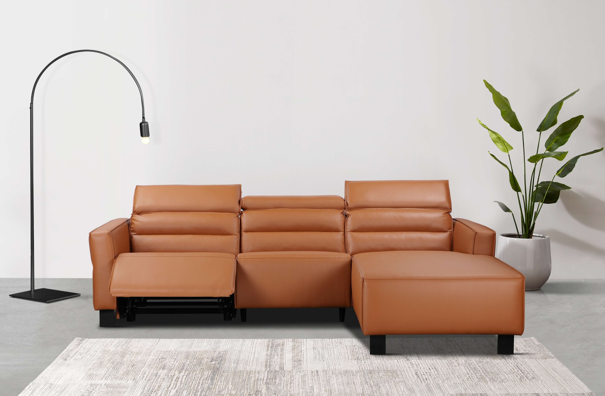 Places of Style Ecksofa »Carpari, L-Form, 263 cm, mit manueller o. elektrischer Relaxfunktion«, und USB/ Kopfteilverstellg