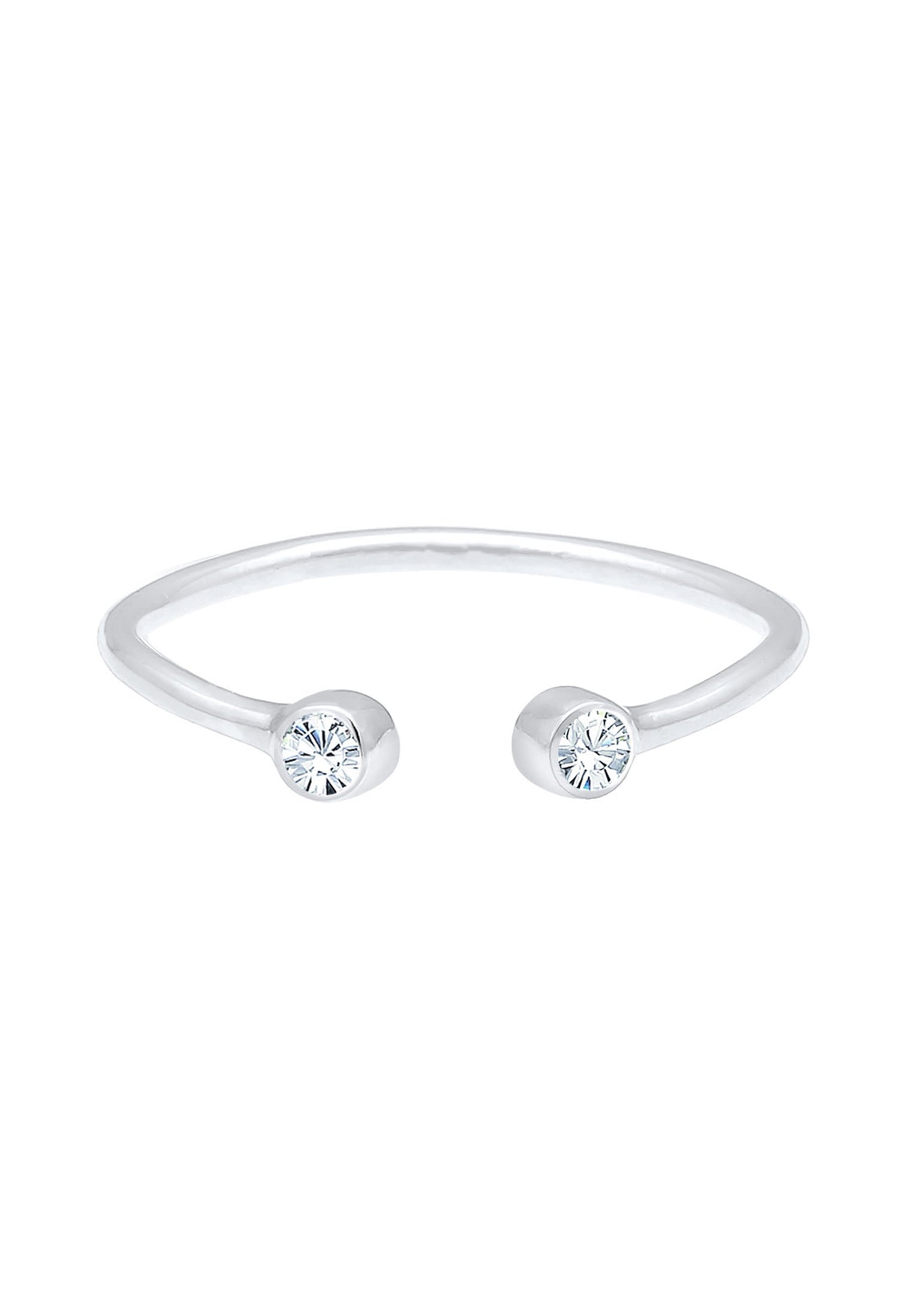 Elli Silberring »Ring Solitär offen 925 Silber, mit Kristallen von Swarovski®«