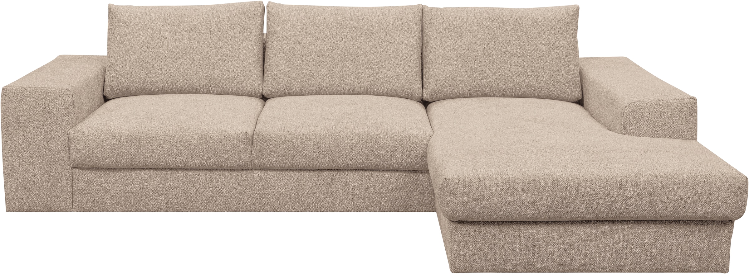 WERK2 Ecksofa »Rozzana Design Ecksofa mit hohem Komfort, zeitlos & elegant,  L-Form,« in kuschelweichen Trendstoffen Cord, Breitcord und Plüsch